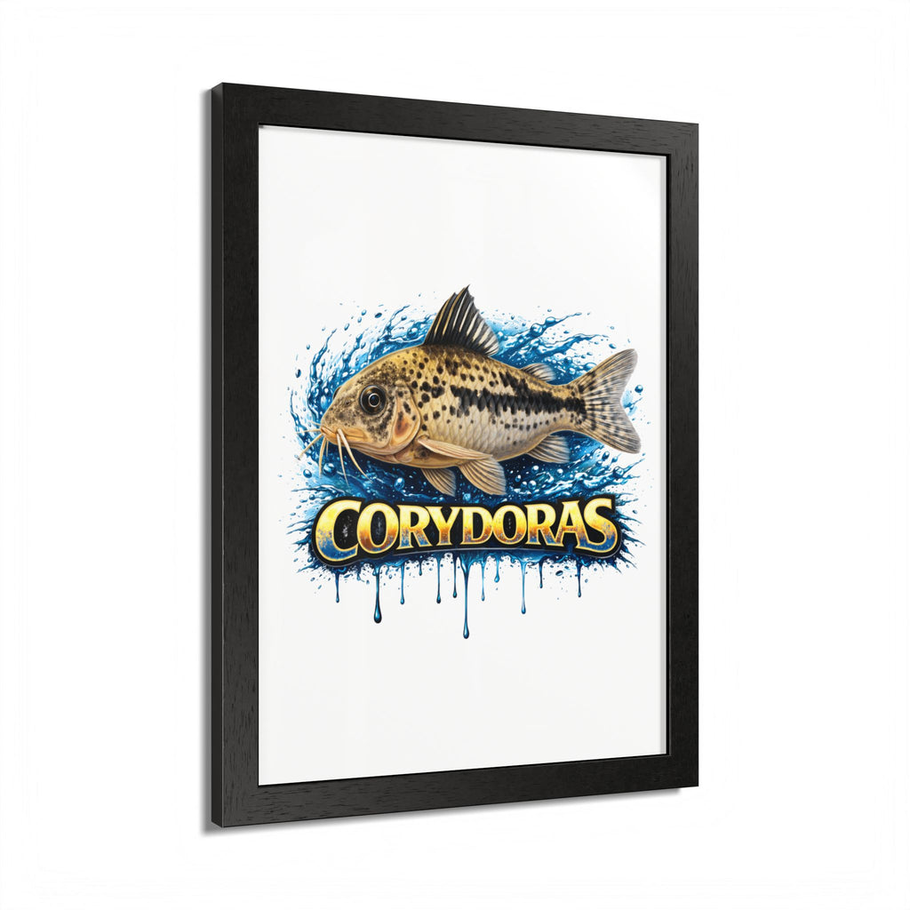 Corydoras Fish Framed Poster — Colorful Aquarium Art Print