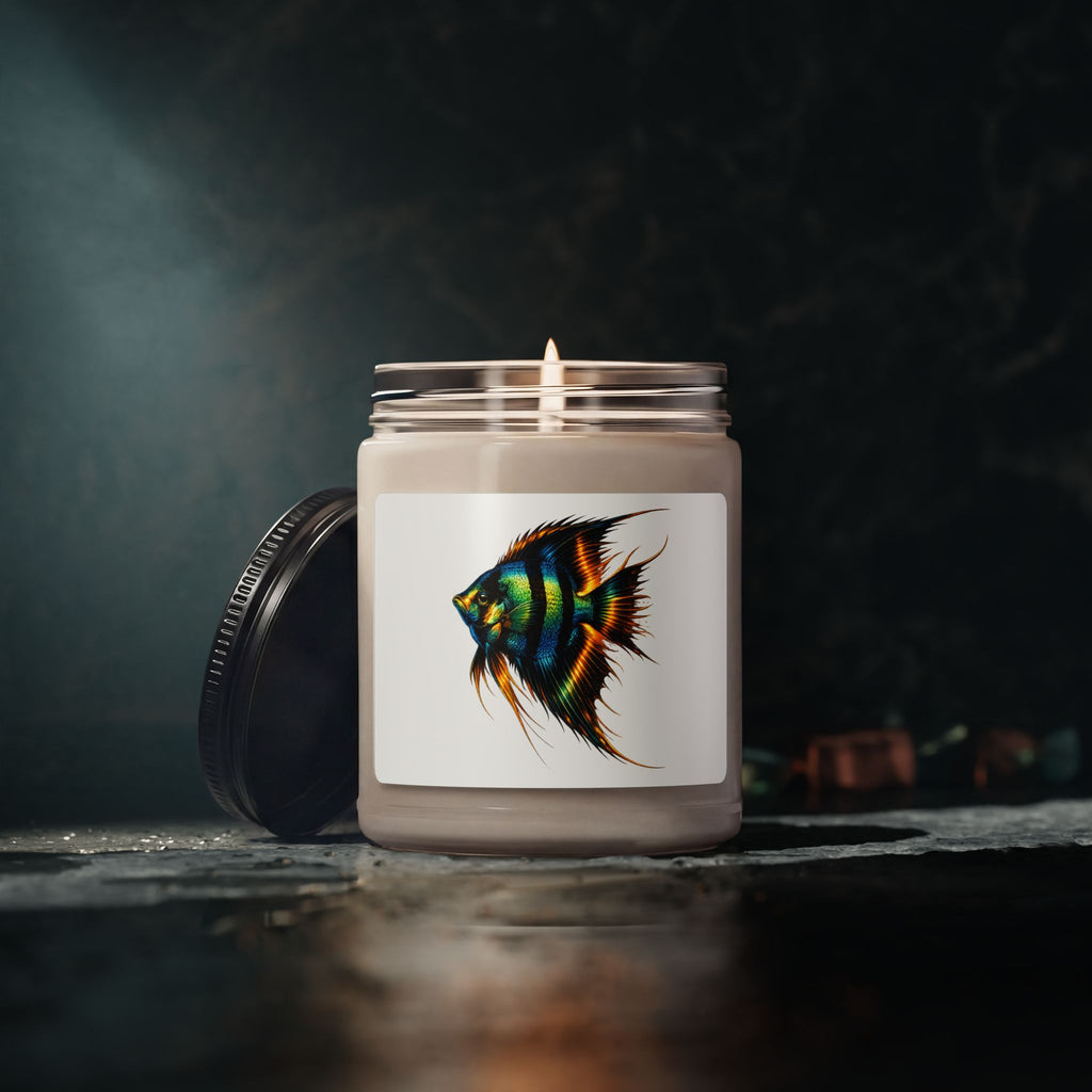 Angelfish Art Soy Candle — 9oz Scented Jar Candle