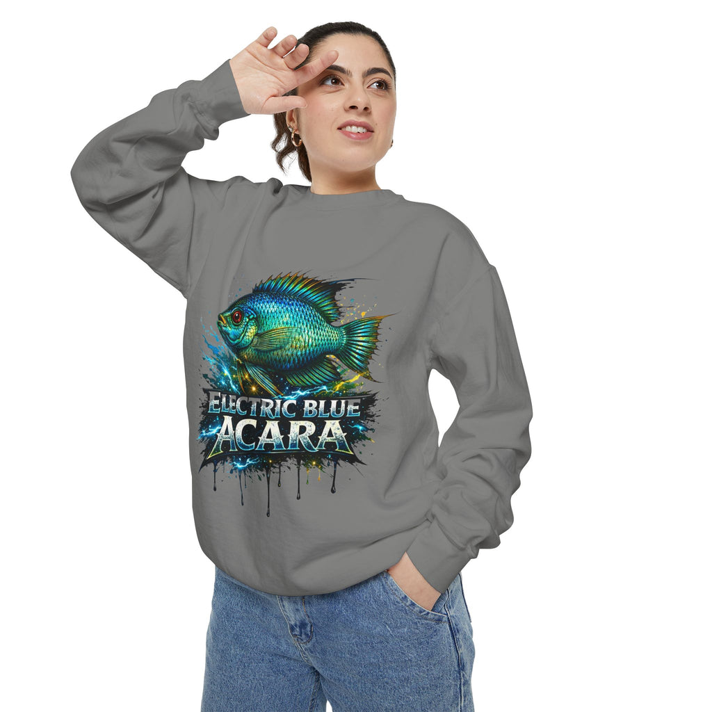 Electric Blue Acara – Garment-Dyed Premium Sweatshirt