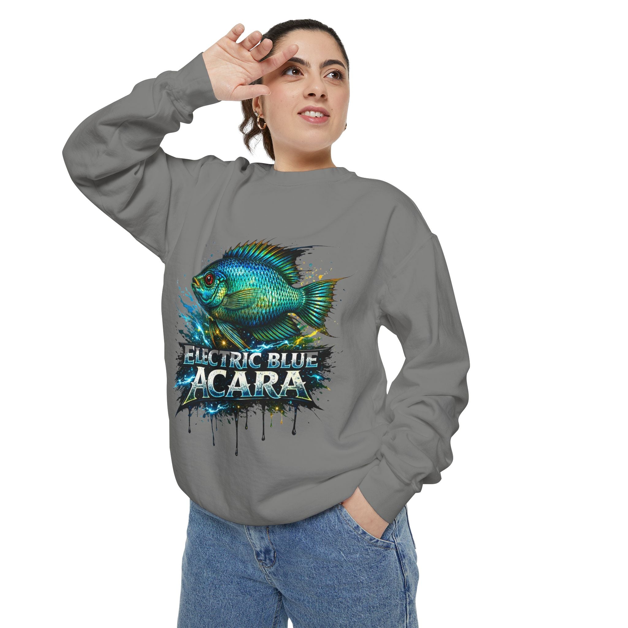Electric Blue Acara – Garment-Dyed Premium Sweatshirt