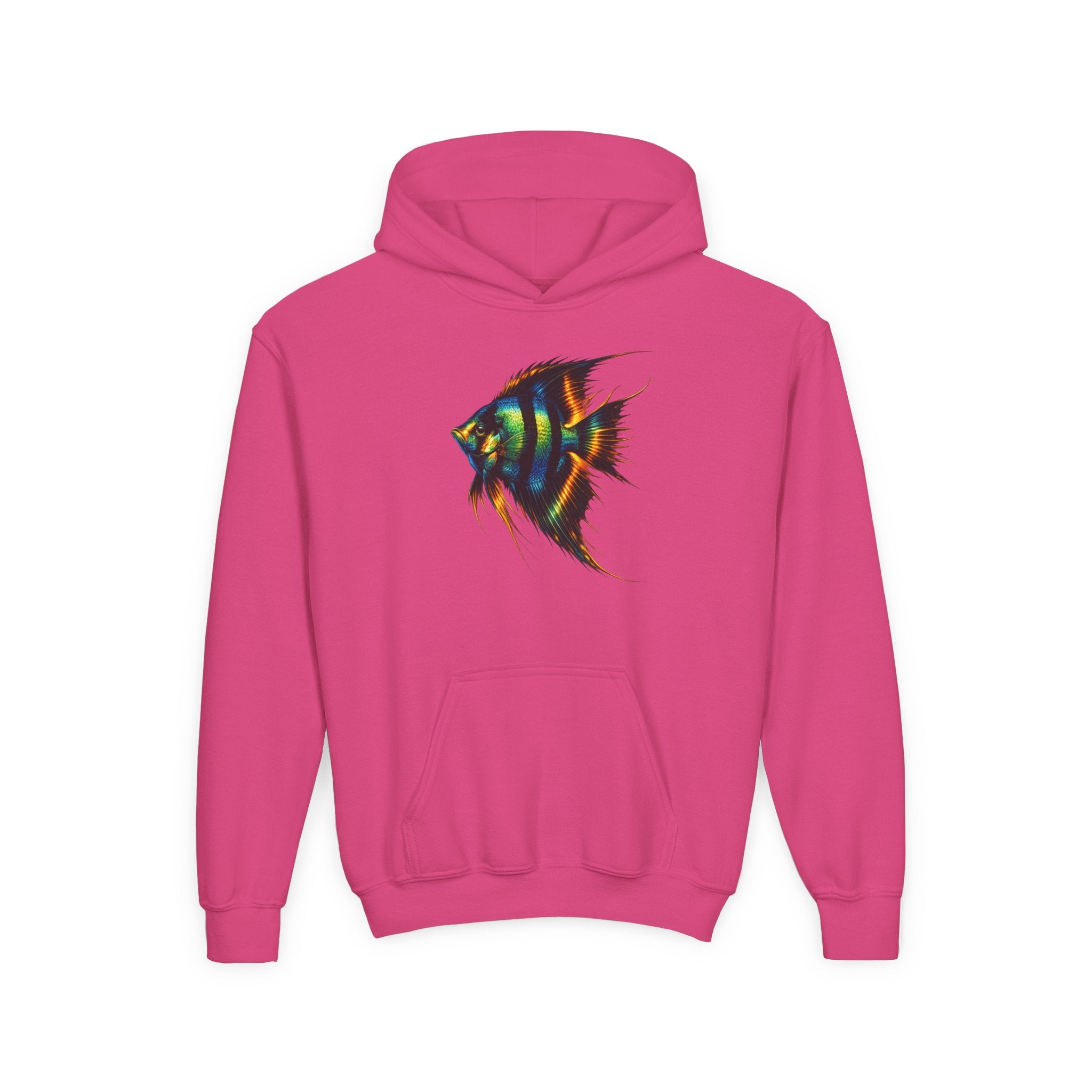 Youth Angelfish Hoodie - Colorful Aquarium Fish Graphic Sweatshirt