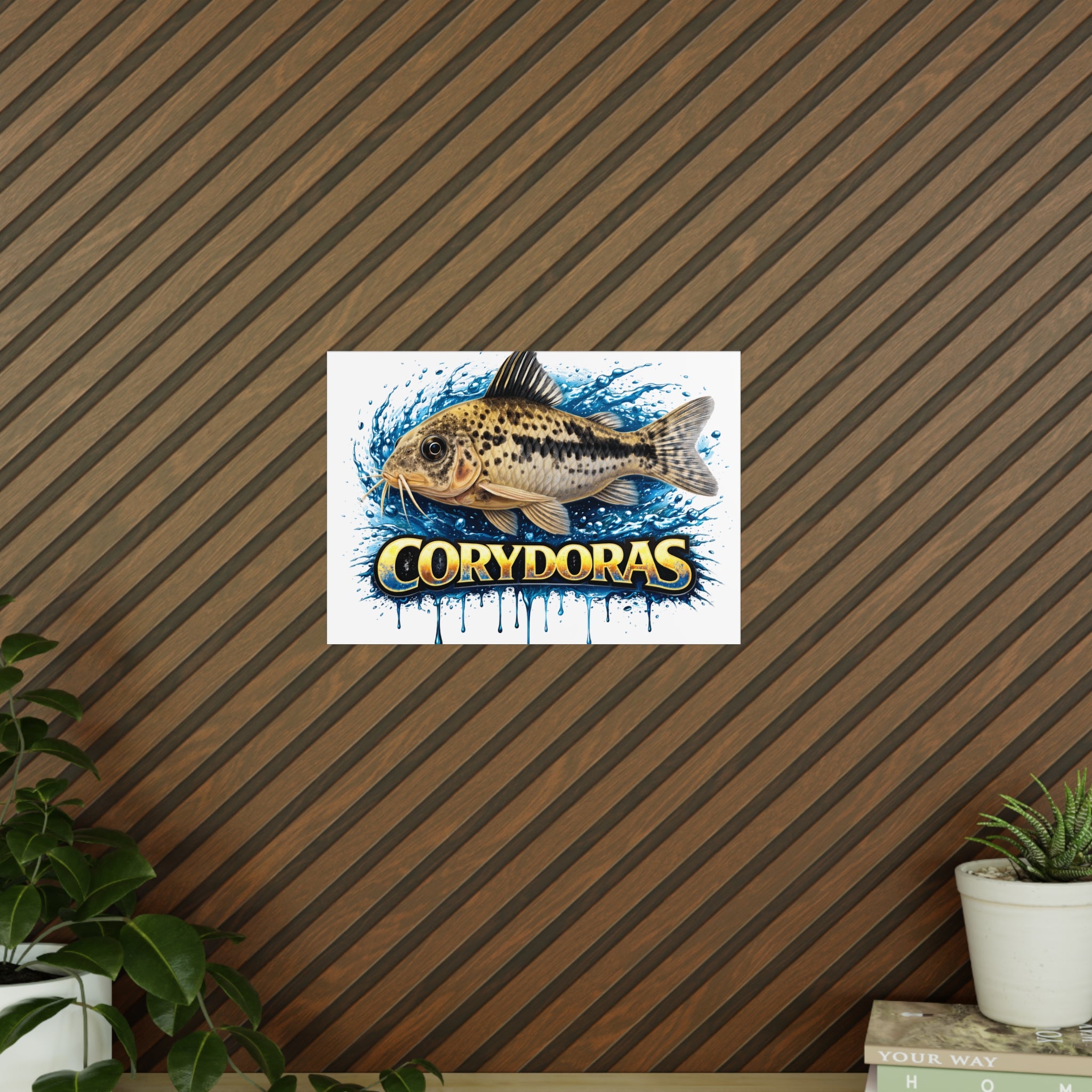 Peppered Cory Photopaper Poster — Colorful Aquarium Catfish Art Print