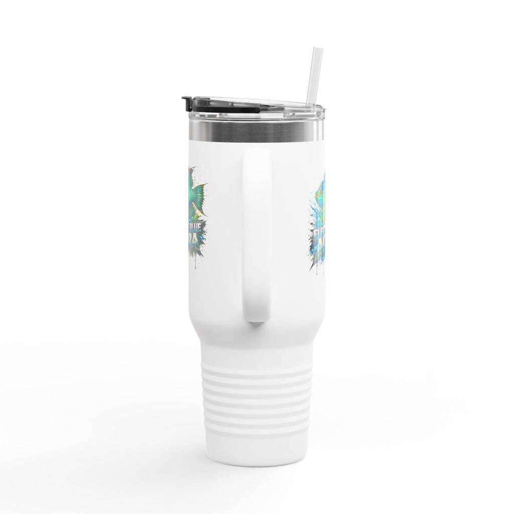 40oz Insulated Travel Mug - 'Electric Blue Acara' Fish Graphic, Leak-Resistant Tumbler for Aquarium Enthusiasts