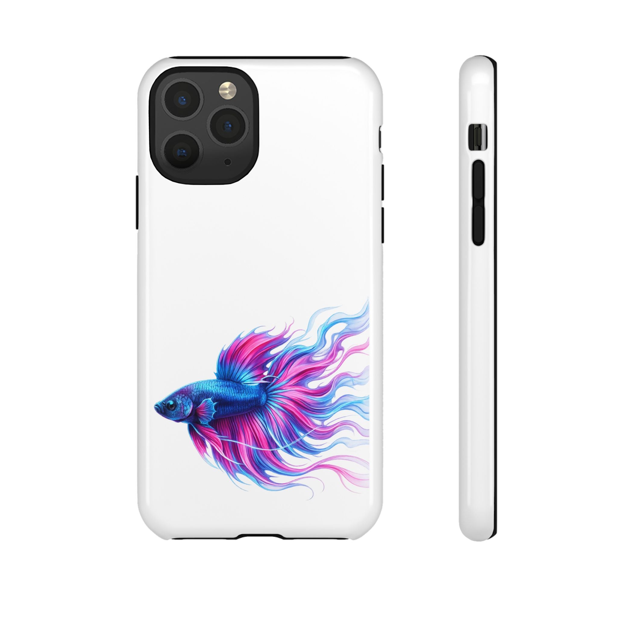 Betta Fish Tough Phone Case — Colorful Watercolor Fish Protective Cover