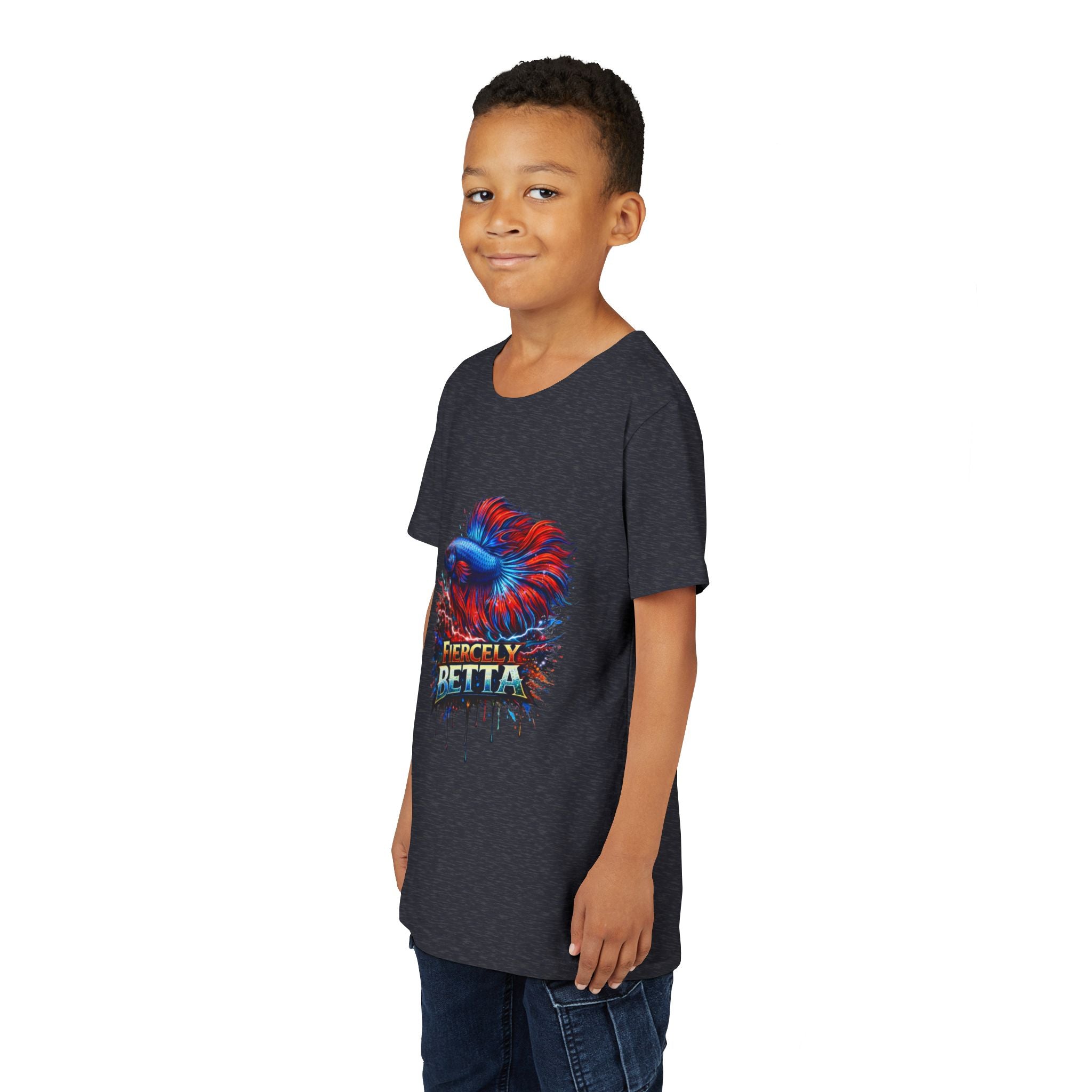 Fiercely Betta Youth Tee - Colorful Betta Fish Graphic Shirt