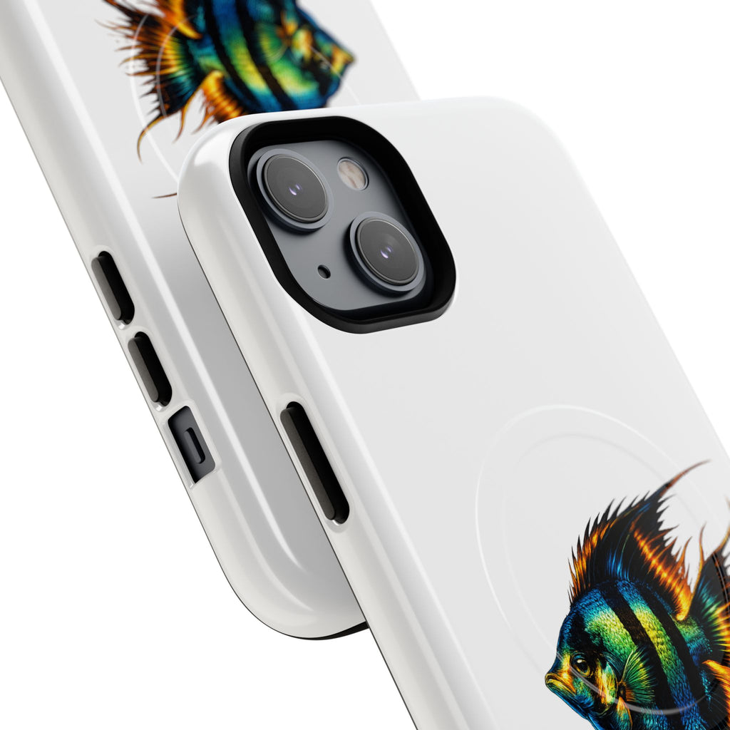 Angelfish Art Tough Magnetic Phone Case — Colorful Aquarium Fish iPhone Cover
