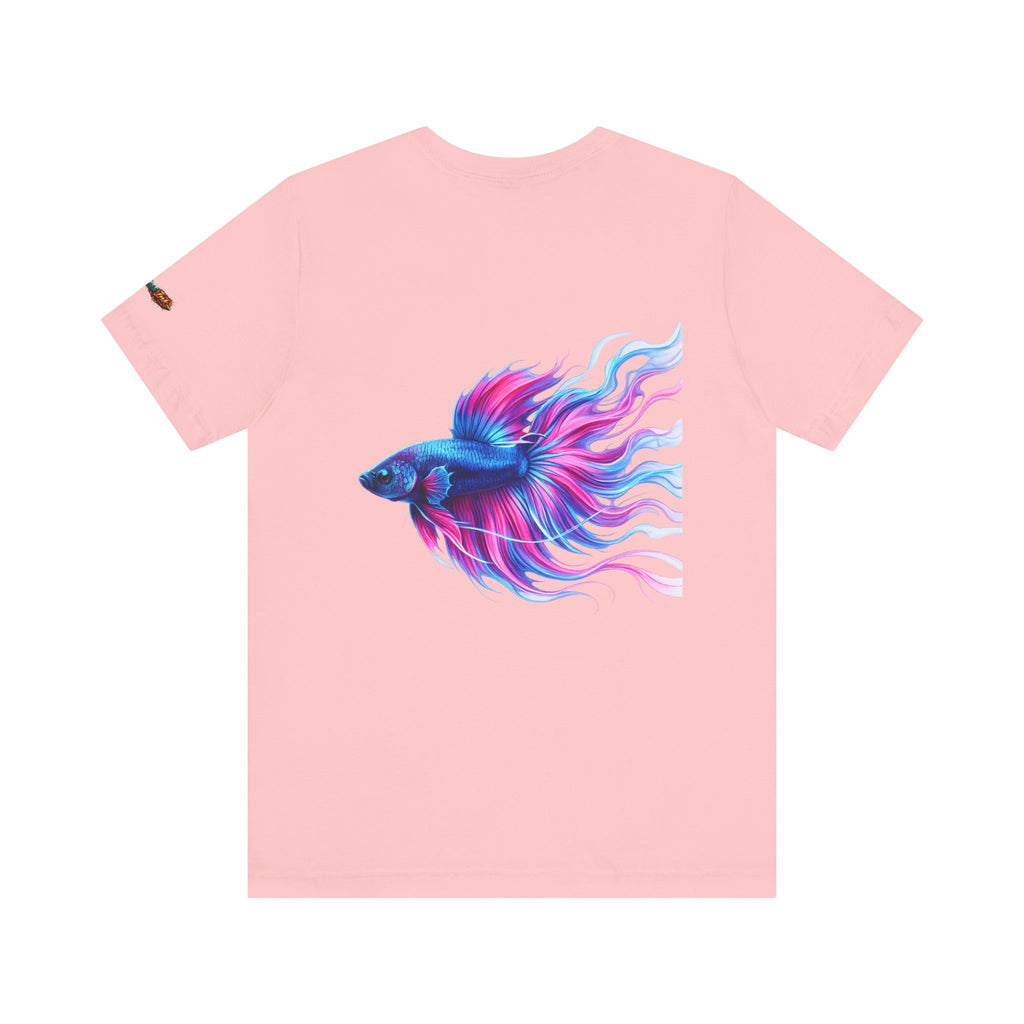 Betta Fish Graphic Tee — Vibrant Blue & Pink Aquatic Art T‑Shirt
