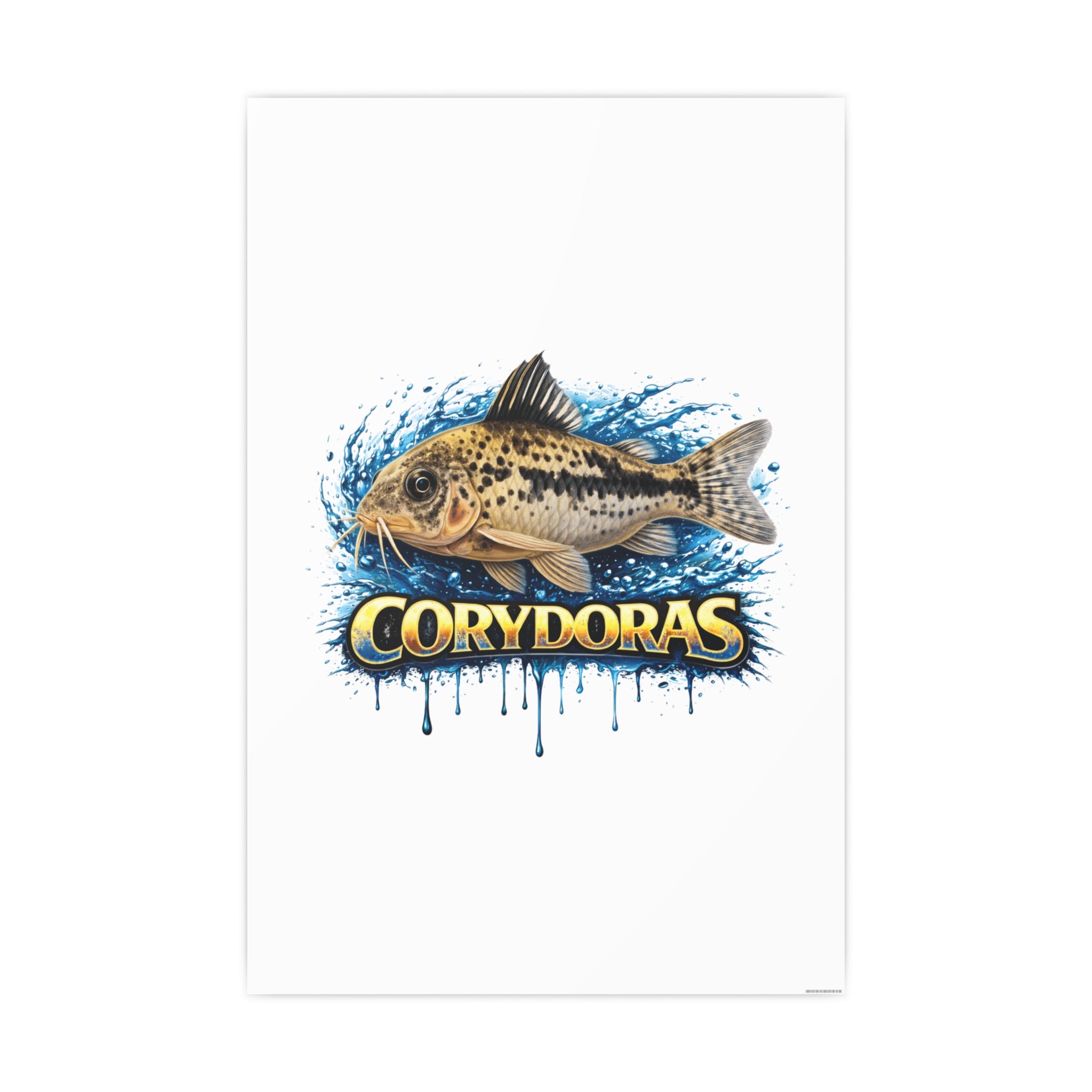 Peppered Corydoras Fish Art Poster — Vibrant Aquarium Print
