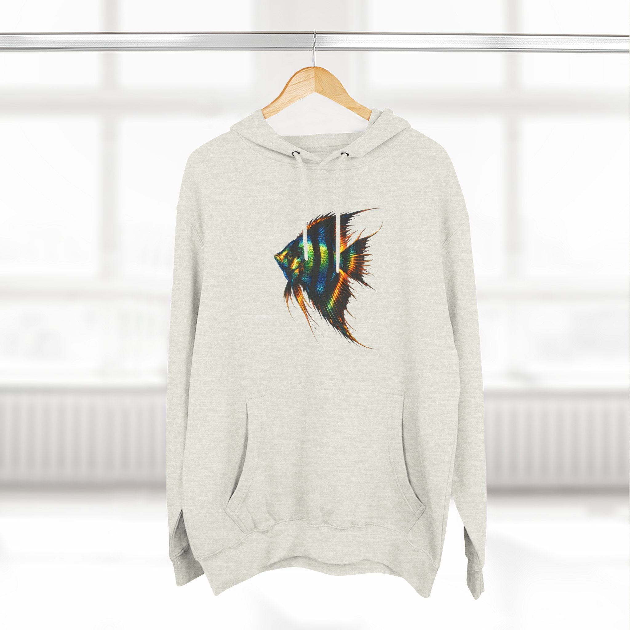 Angelfish Watercolor Hoodie – Colorful Aquarium Fish Graphic Fleece Pullover