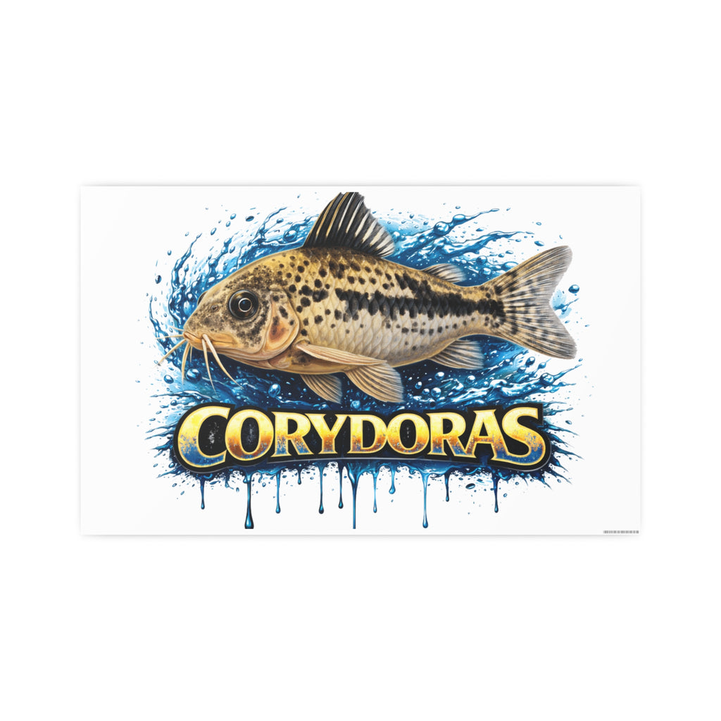 Peppered Corydoras Fish Art Poster — Vibrant Aquarium Print