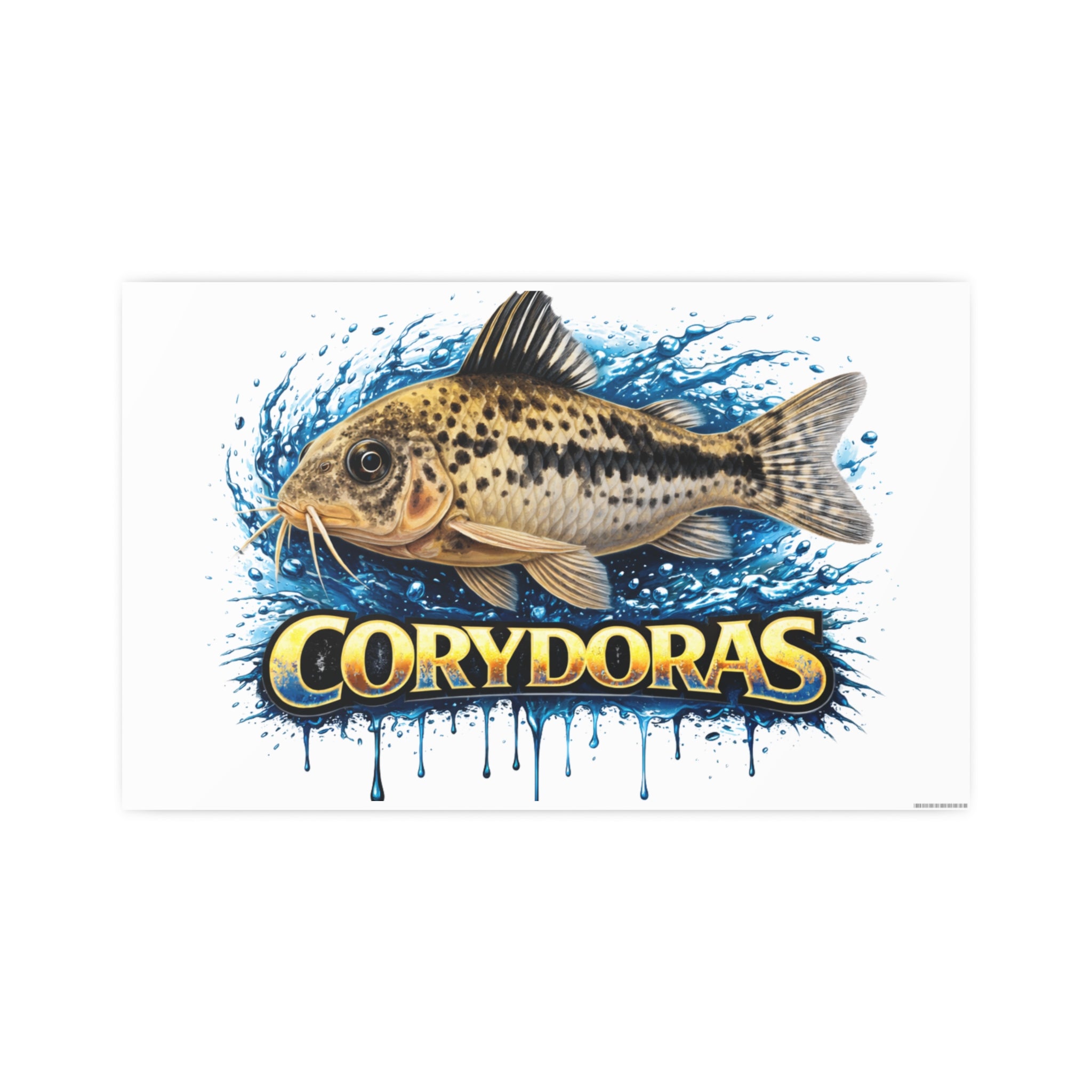 Peppered Corydoras Fish Art Poster — Vibrant Aquarium Print