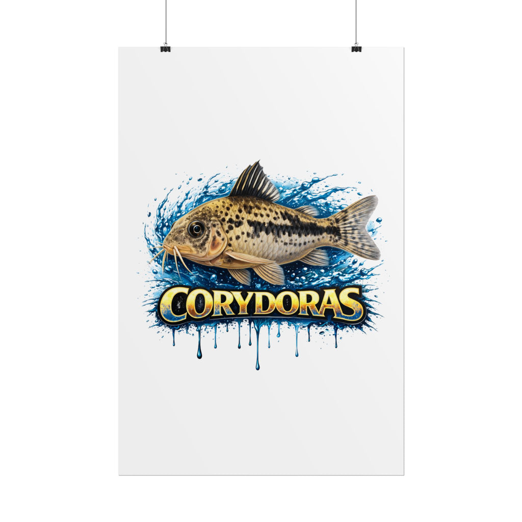 Corydoras Aquarium Fish Poster — Rolled Decorative Wall Art for Fishkeepers
