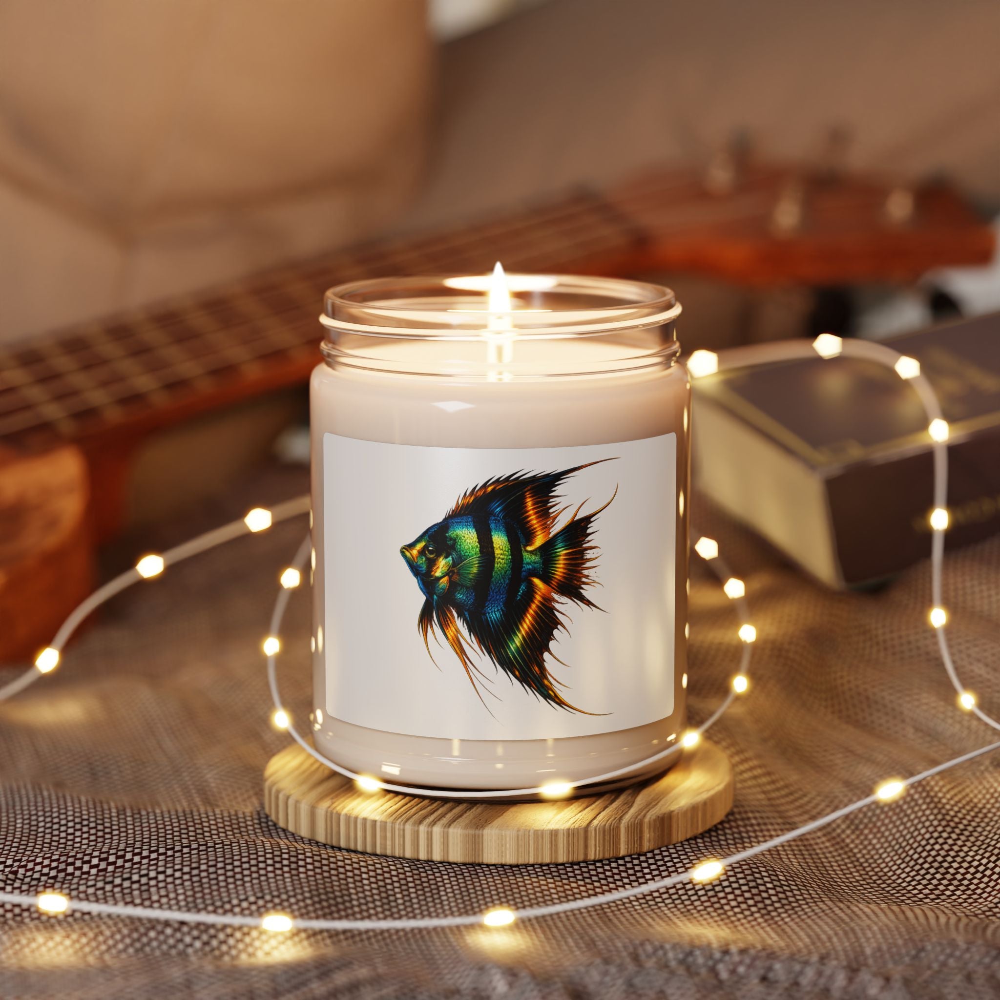 Angelfish Art Soy Candle — 9oz Scented Jar Candle