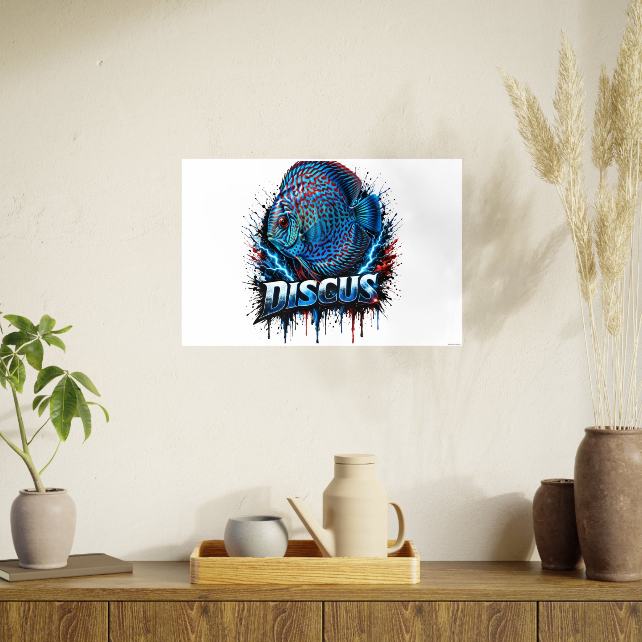 Discus Fish Art Poster — Vibrant Aquarium Wall Print
