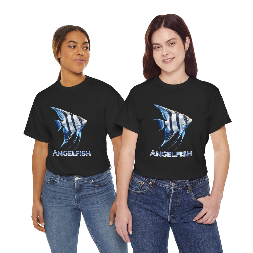 Angelfish Graphic Tee — Blue Tropical Fish Shirt