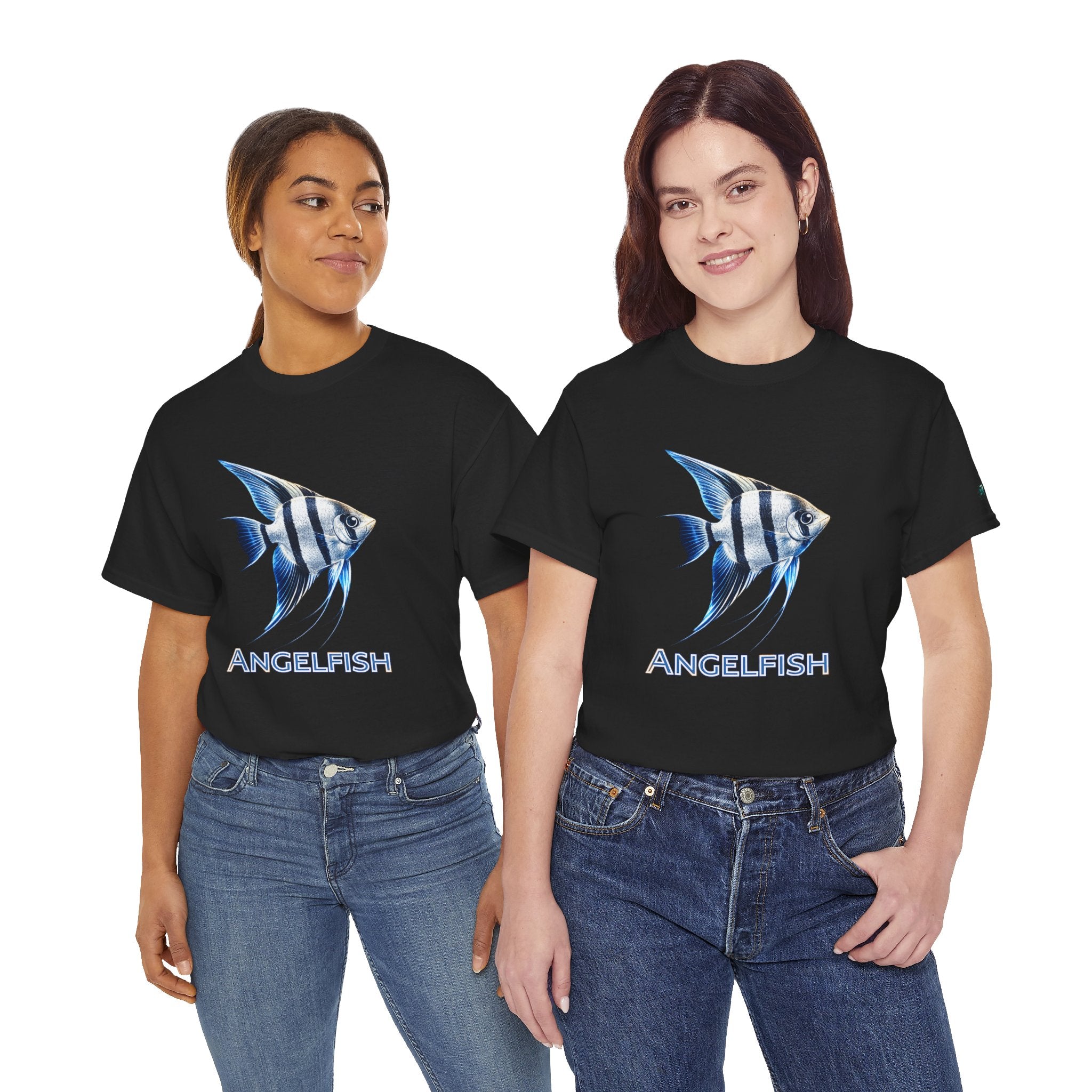 Angelfish Graphic Tee — Blue Tropical Fish Shirt