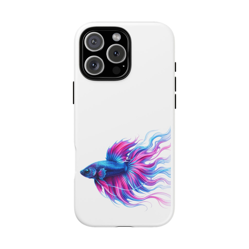 Betta Fish Tough Phone Case — Colorful Watercolor Fish Protective Cover