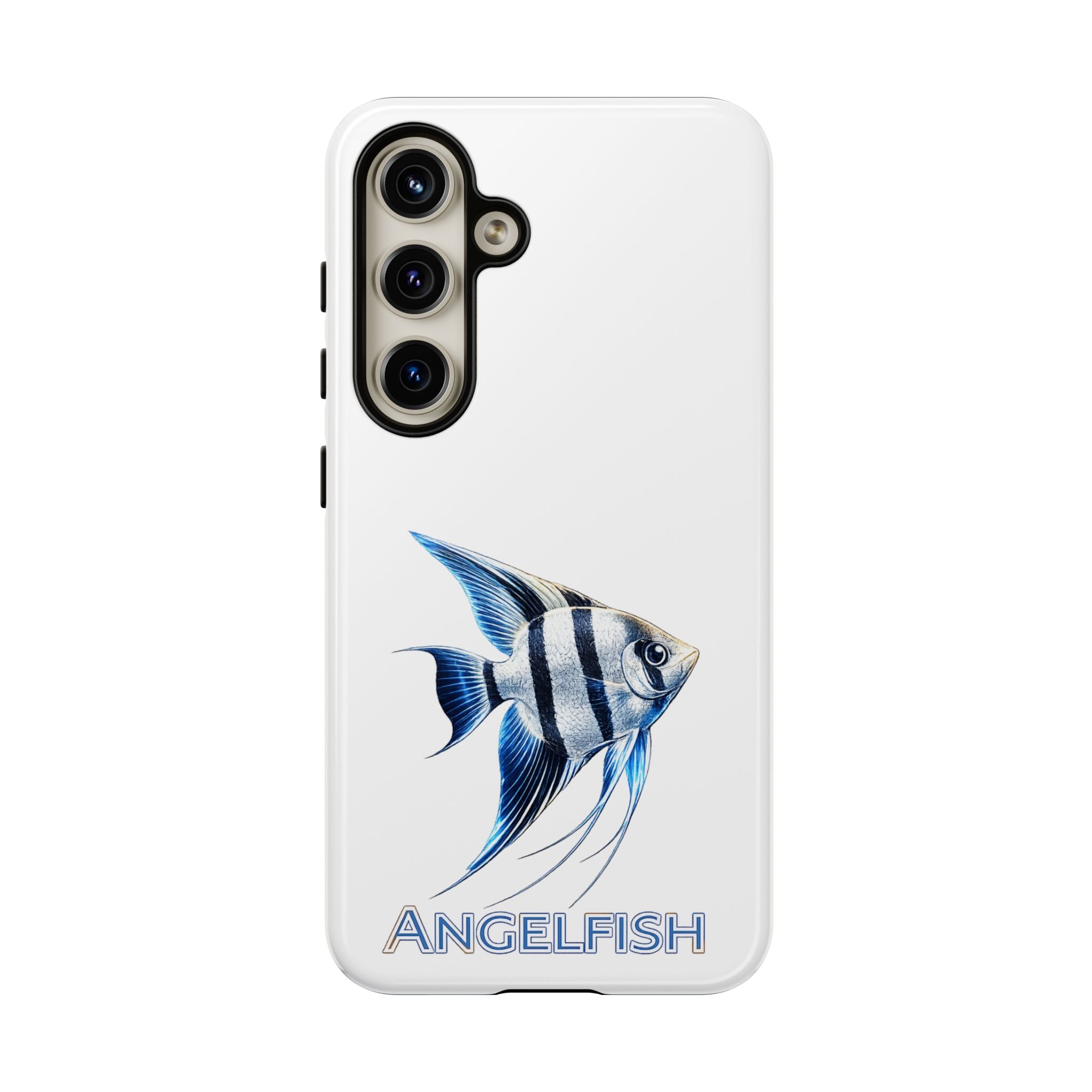 Angelfish Tough Phone Case – Durable Protective Case with Blue Tropical Fish Design