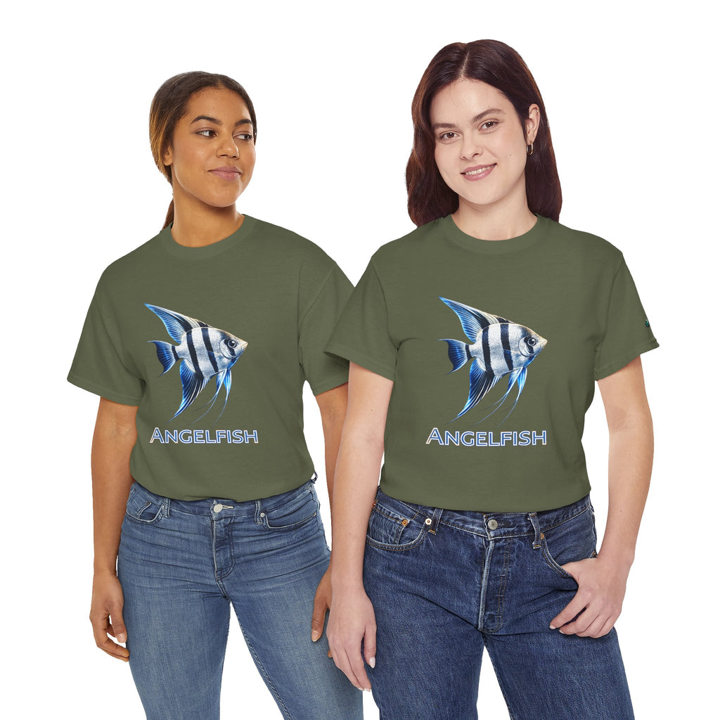 Angelfish Graphic Tee — Blue Tropical Fish Shirt