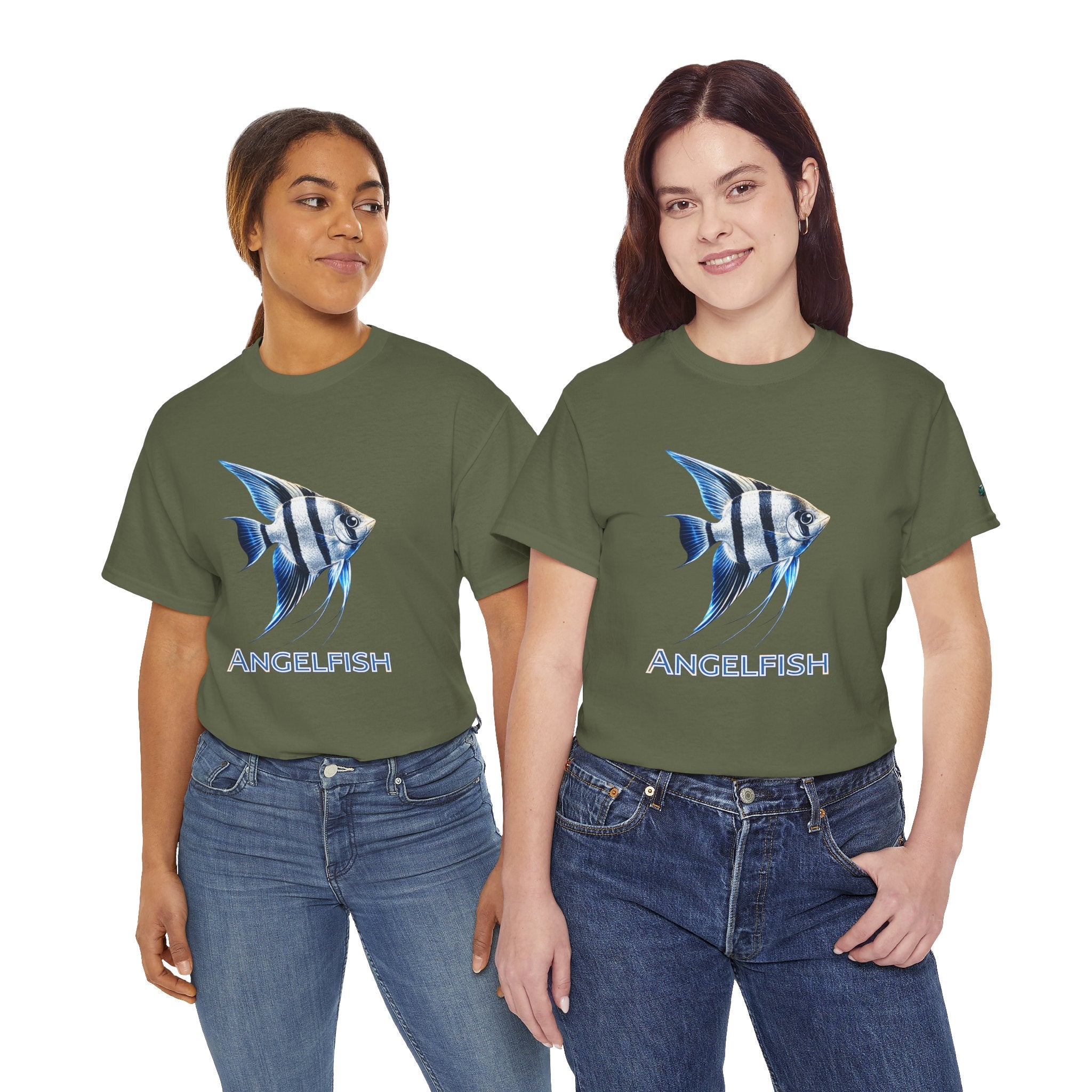 Angelfish Graphic Tee — Blue Tropical Fish Shirt