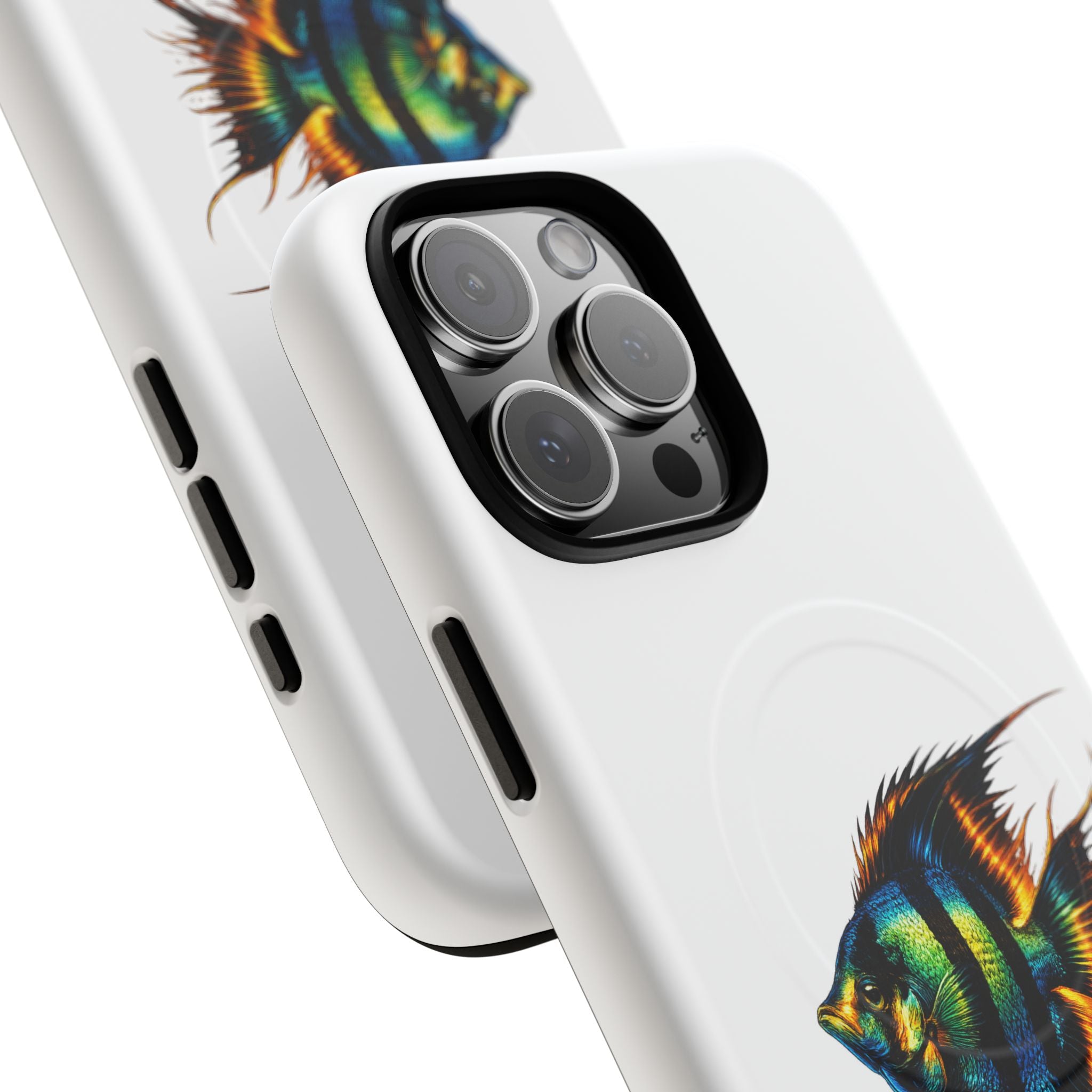 Angelfish Art Tough Magnetic Phone Case — Colorful Aquarium Fish iPhone Cover