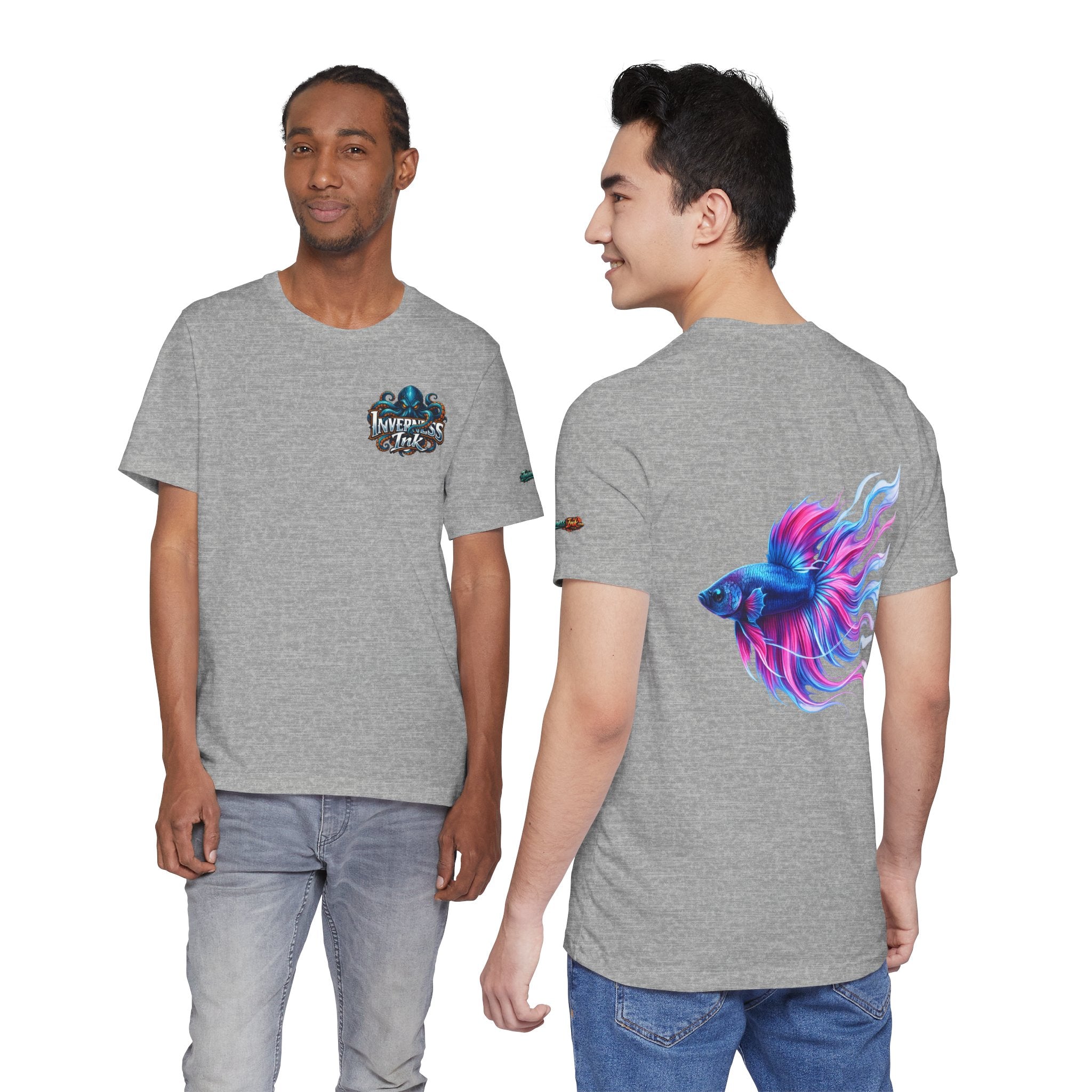 Betta Fish Graphic Tee — Vibrant Blue & Pink Aquatic Art T‑Shirt