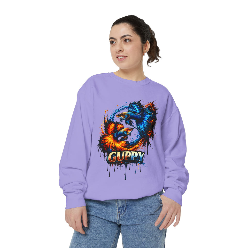 Fire & Ice Guppy – Premium "Neon Flare" Garment-Dyed Sweatshirt