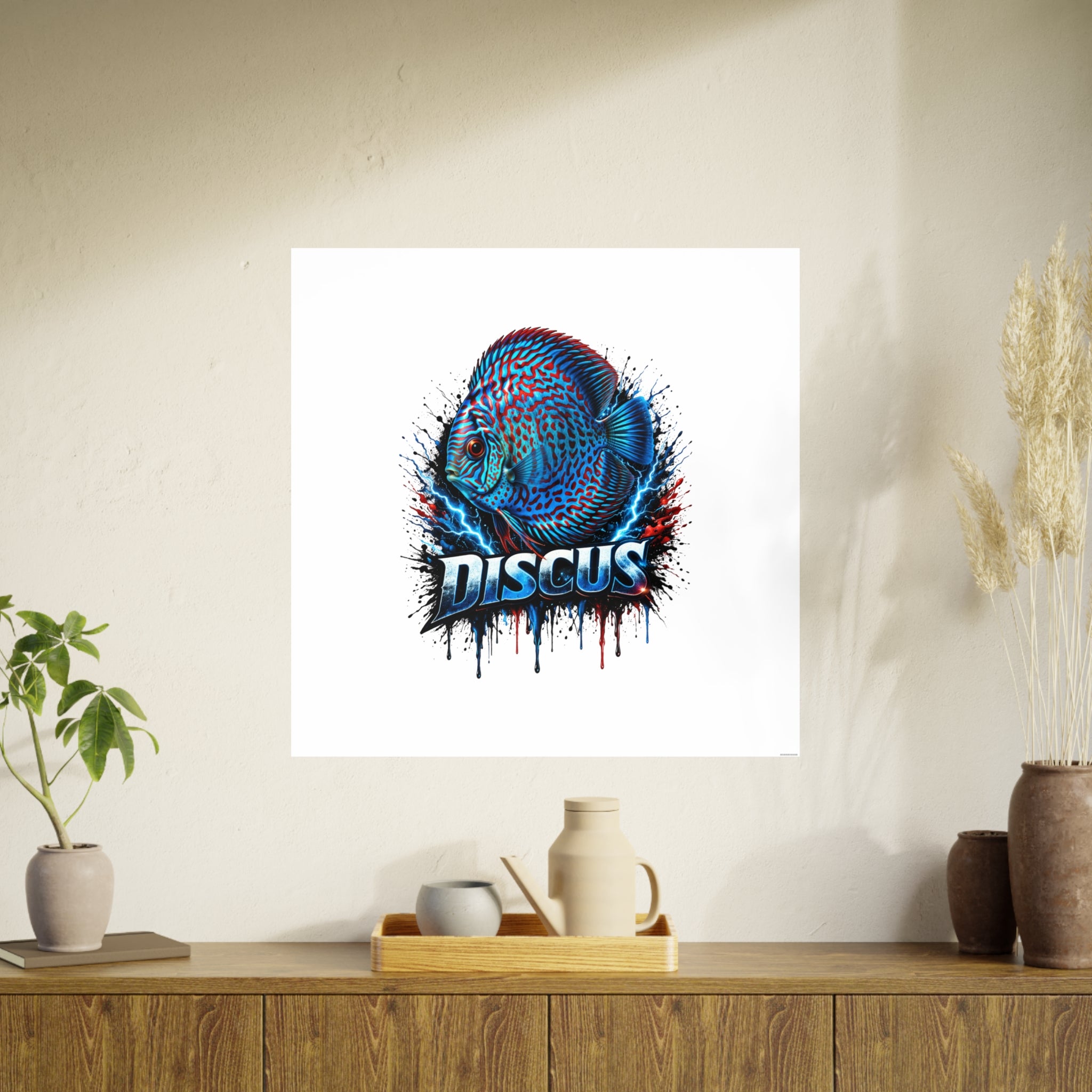 Discus Fish Art Poster — Vibrant Aquarium Wall Print