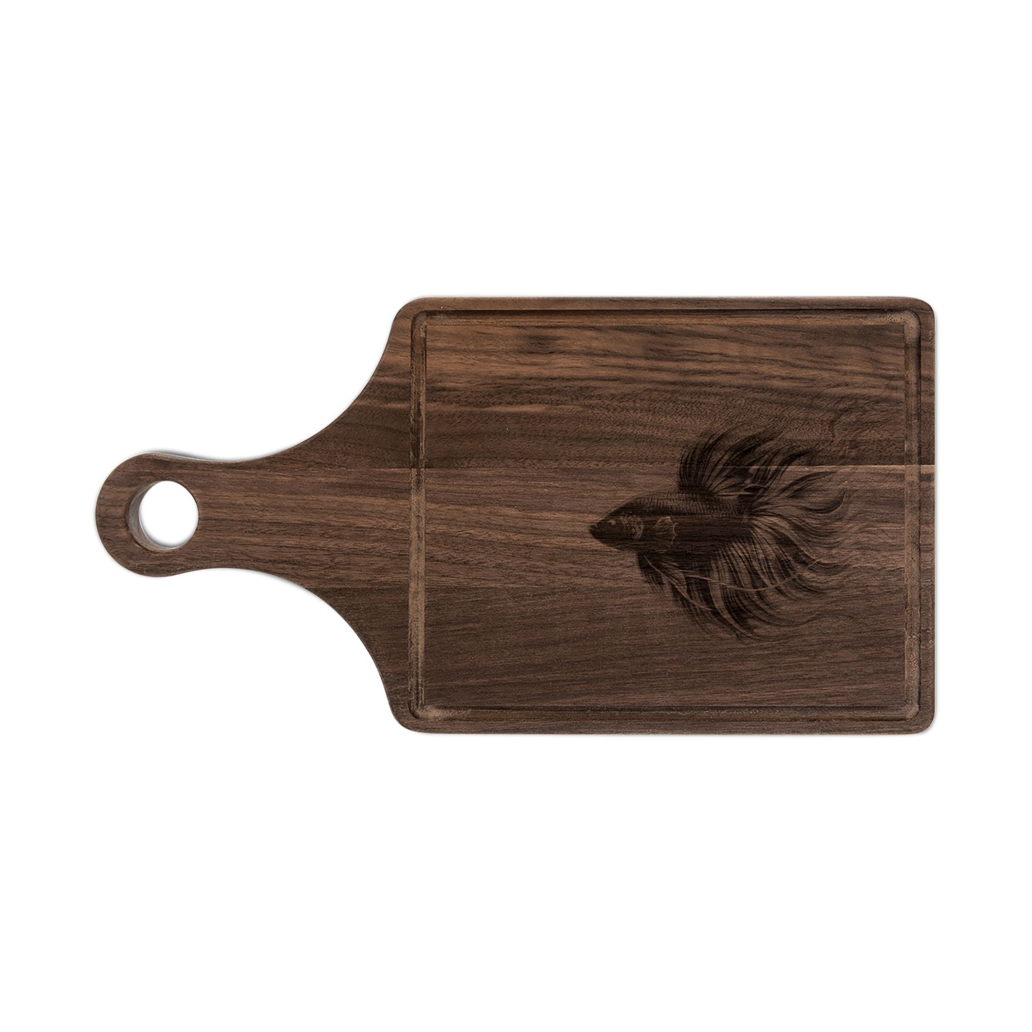 Engraved Betta Fish Wooden Cutting Board – Decorative Kitchen Serving & Prep Board