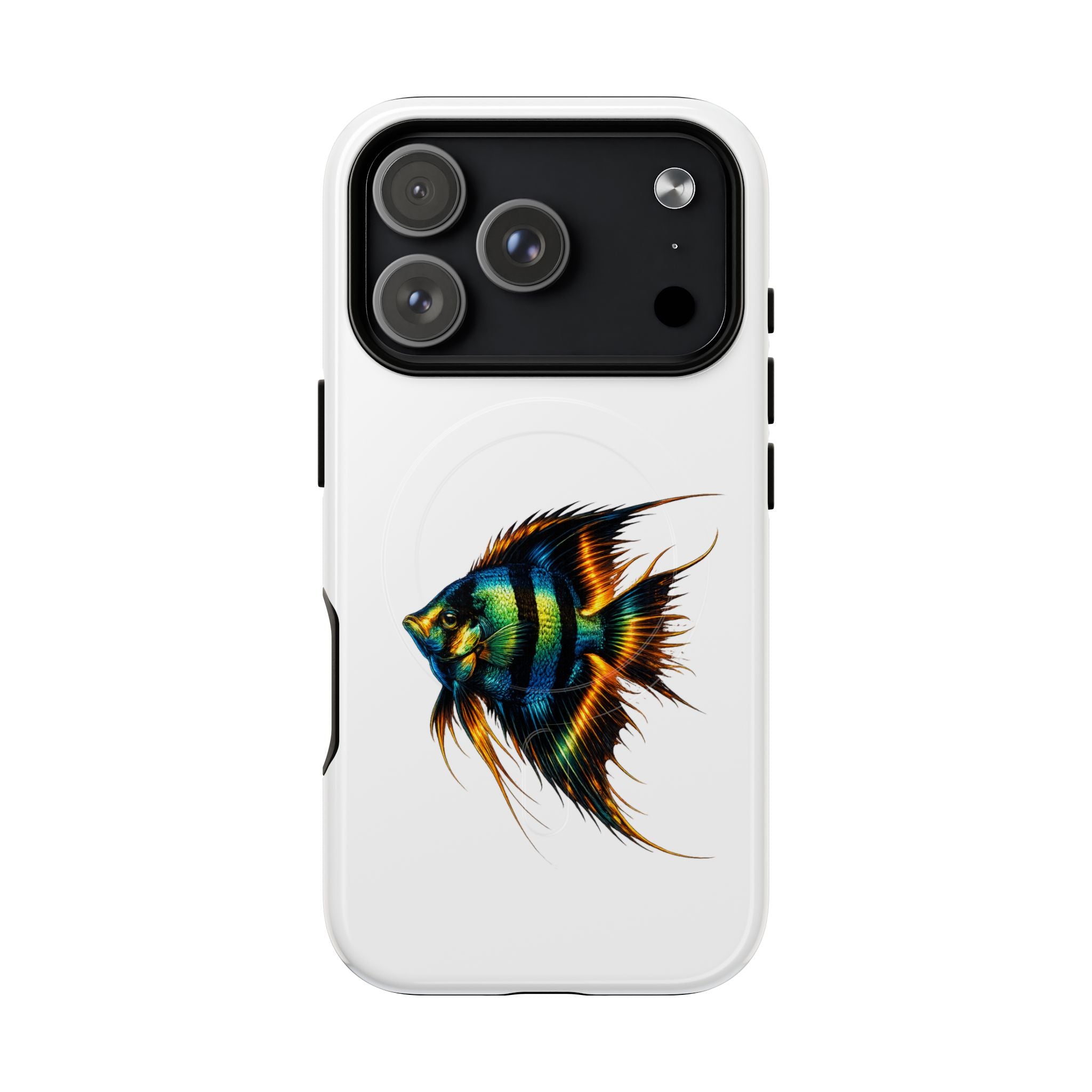 Angelfish Art Tough Magnetic Phone Case — Colorful Aquarium Fish iPhone Cover