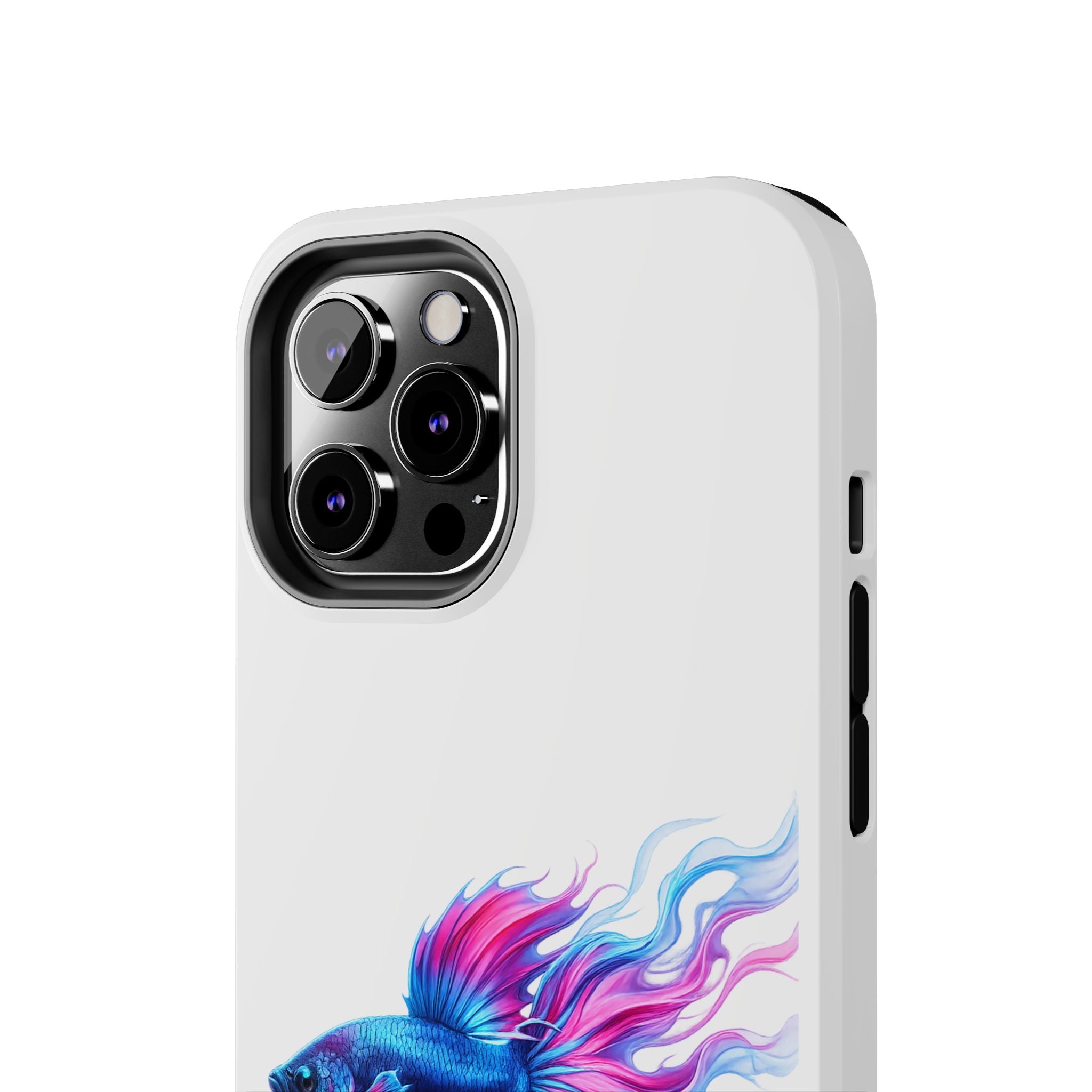 Betta Fish Tough Phone Case — Colorful Blue & Pink Aquarium Art