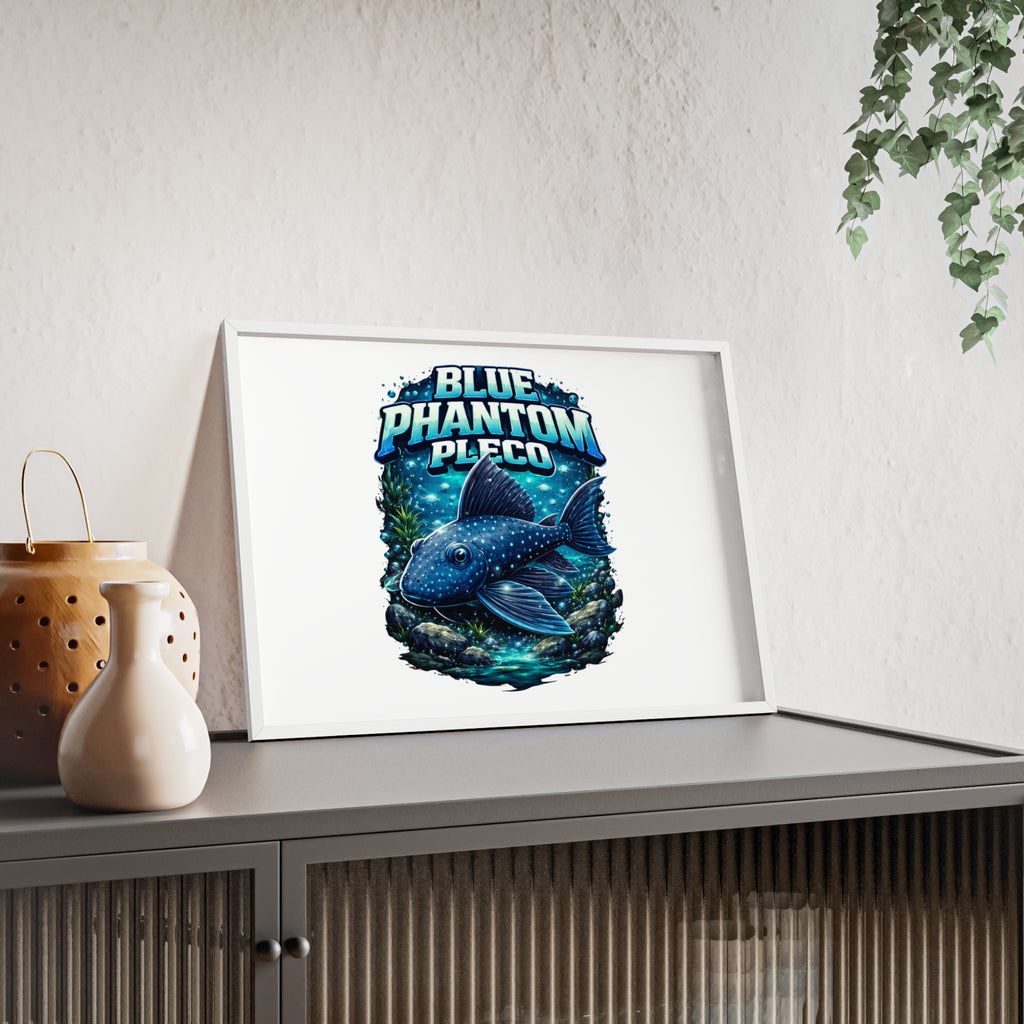 Blue Phantom Pleco Poster — Framed Aquarium Fish Wall Art