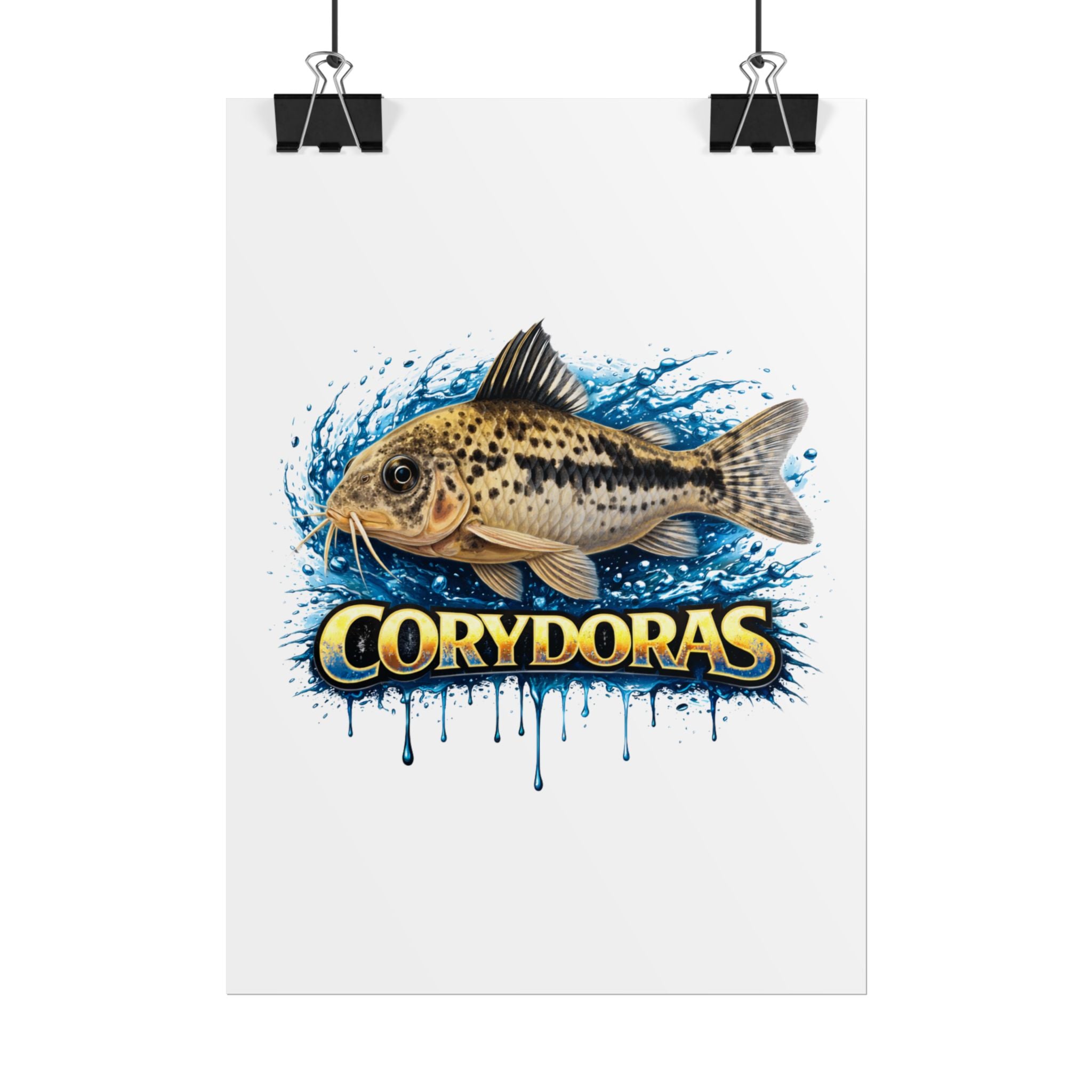 Corydoras Aquarium Fish Poster — Rolled Decorative Wall Art for Fishkeepers