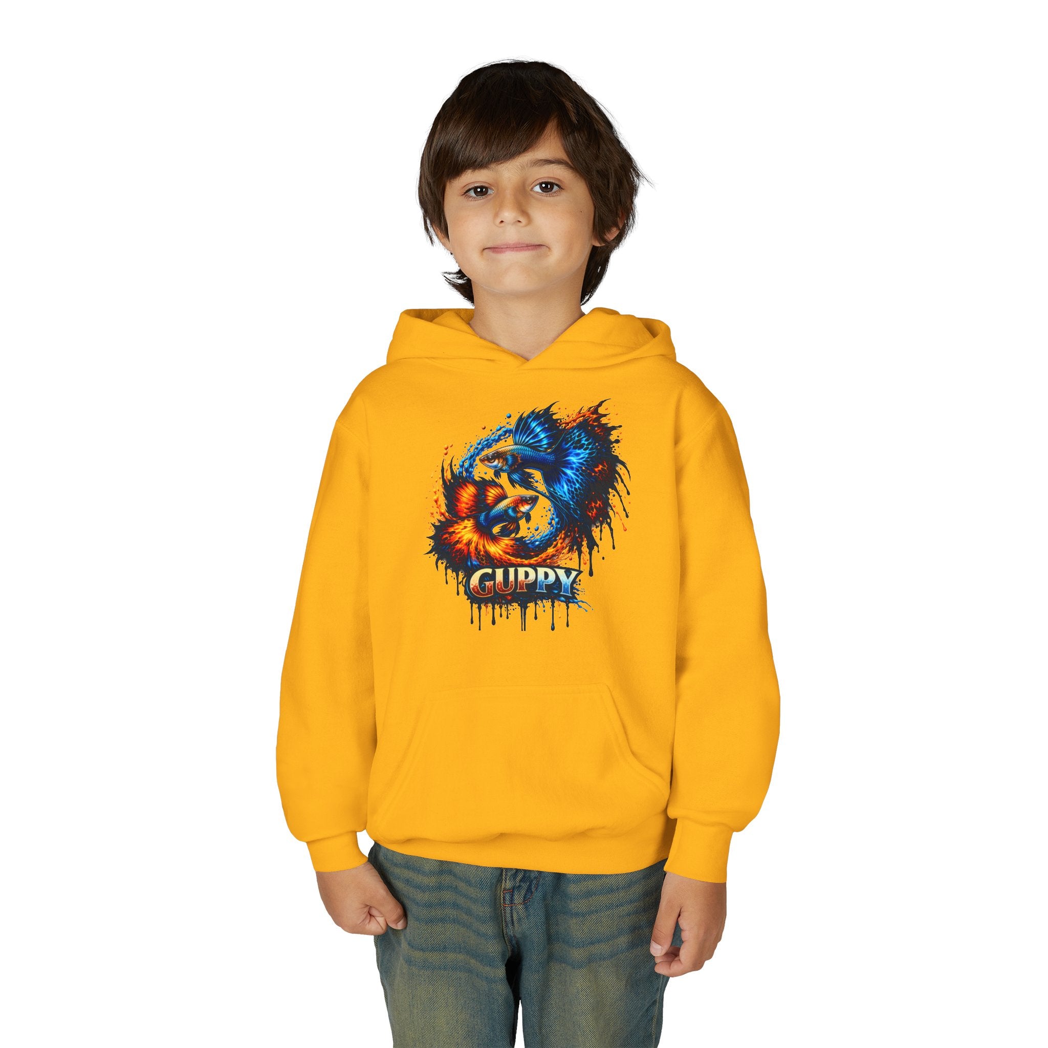 Fire & Ice Guppy – Kids "Neon Flare" Fleece Hoodie