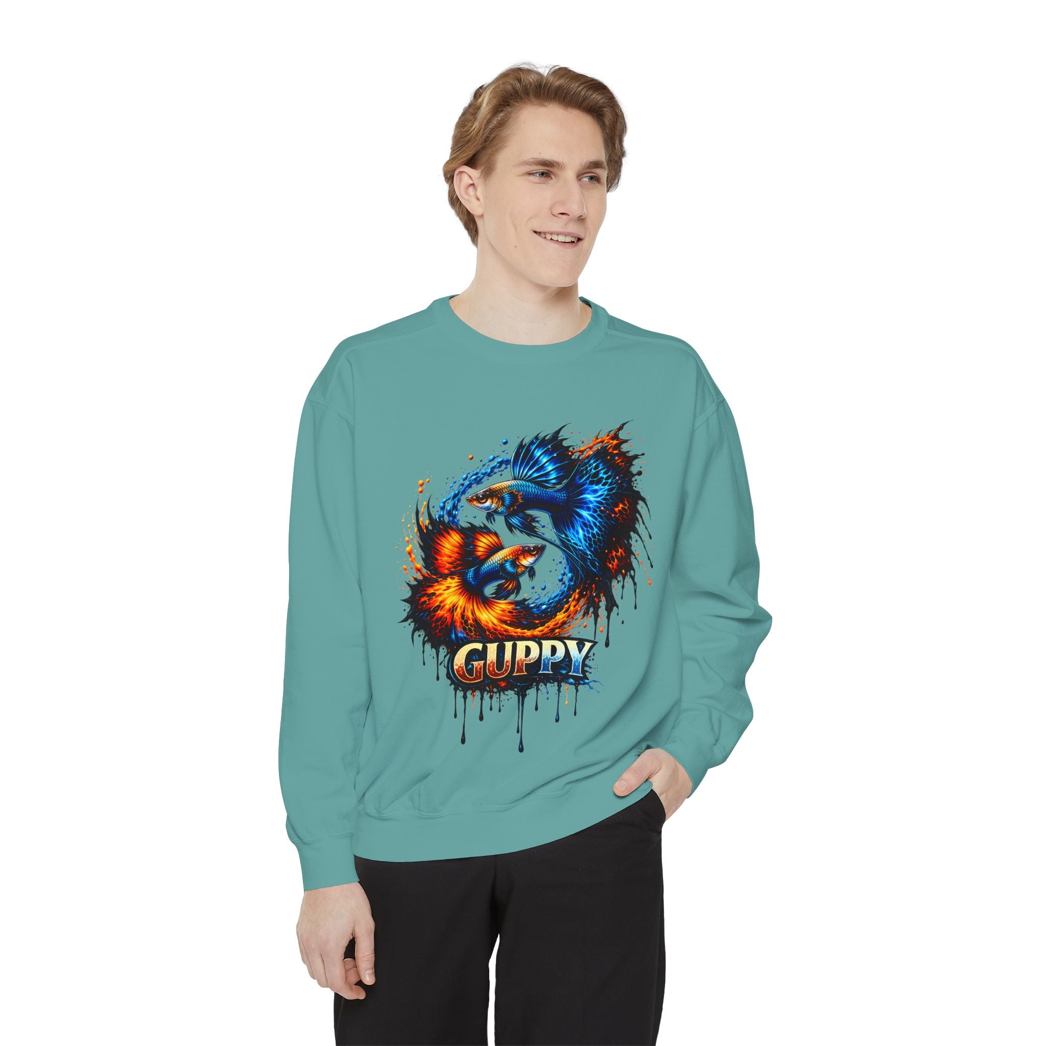 Fire & Ice Guppy – Premium "Neon Flare" Garment-Dyed Sweatshirt