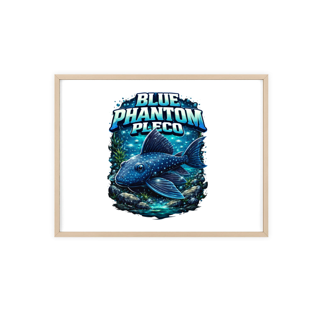 Blue Phantom Pleco Poster — Framed Aquarium Fish Wall Art