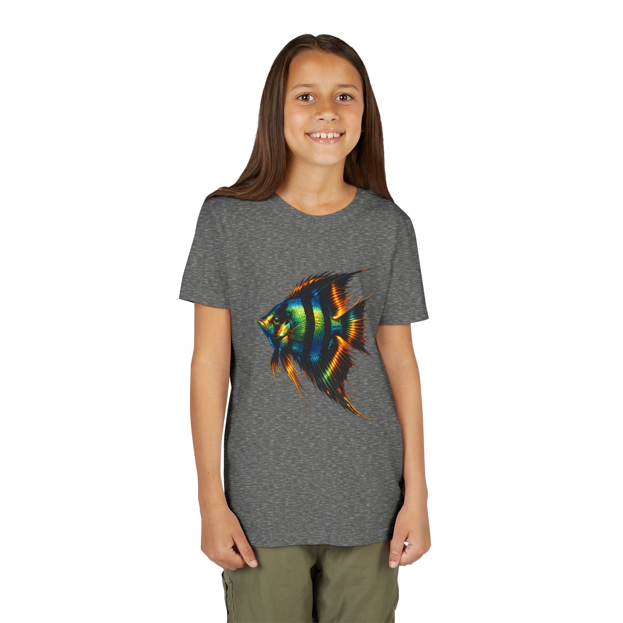 Angelfish Youth Tee – Colorful Aquarium Fish Graphic Shirt for Kids