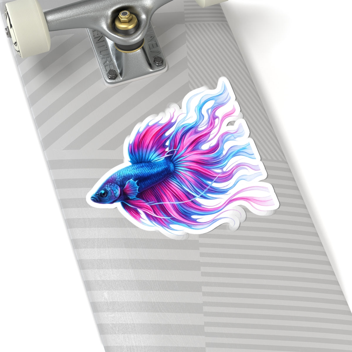 Inverness Ink — "Electric Paint" Kiss-Cut Vinyl Sticker — Vibrant Blue & Pink Aquarium Decal