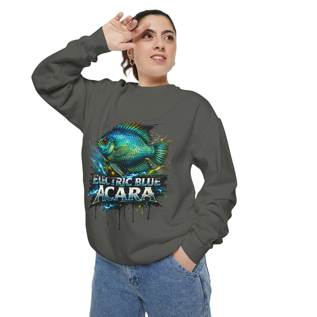 Electric Blue Acara – Garment-Dyed Premium Sweatshirt