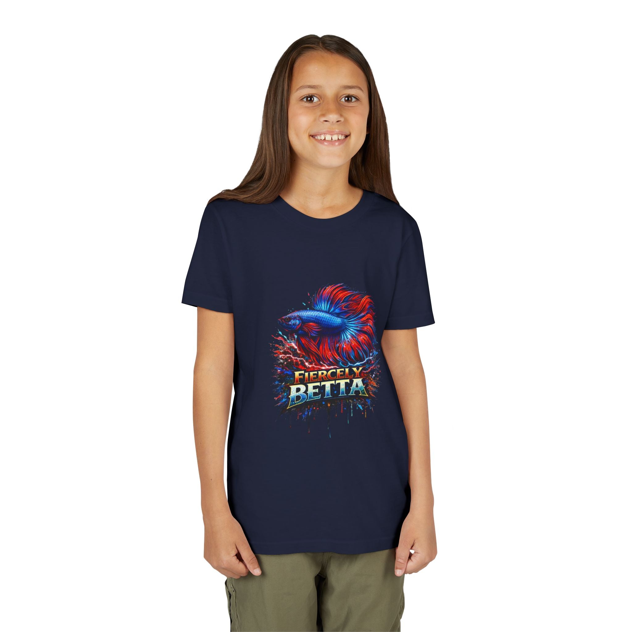 Fiercely Betta Youth Tee - Colorful Betta Fish Graphic Shirt