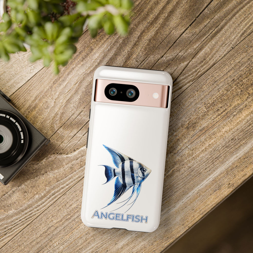 Angelfish Tough Phone Case – Durable Protective Case with Blue Tropical Fish Design