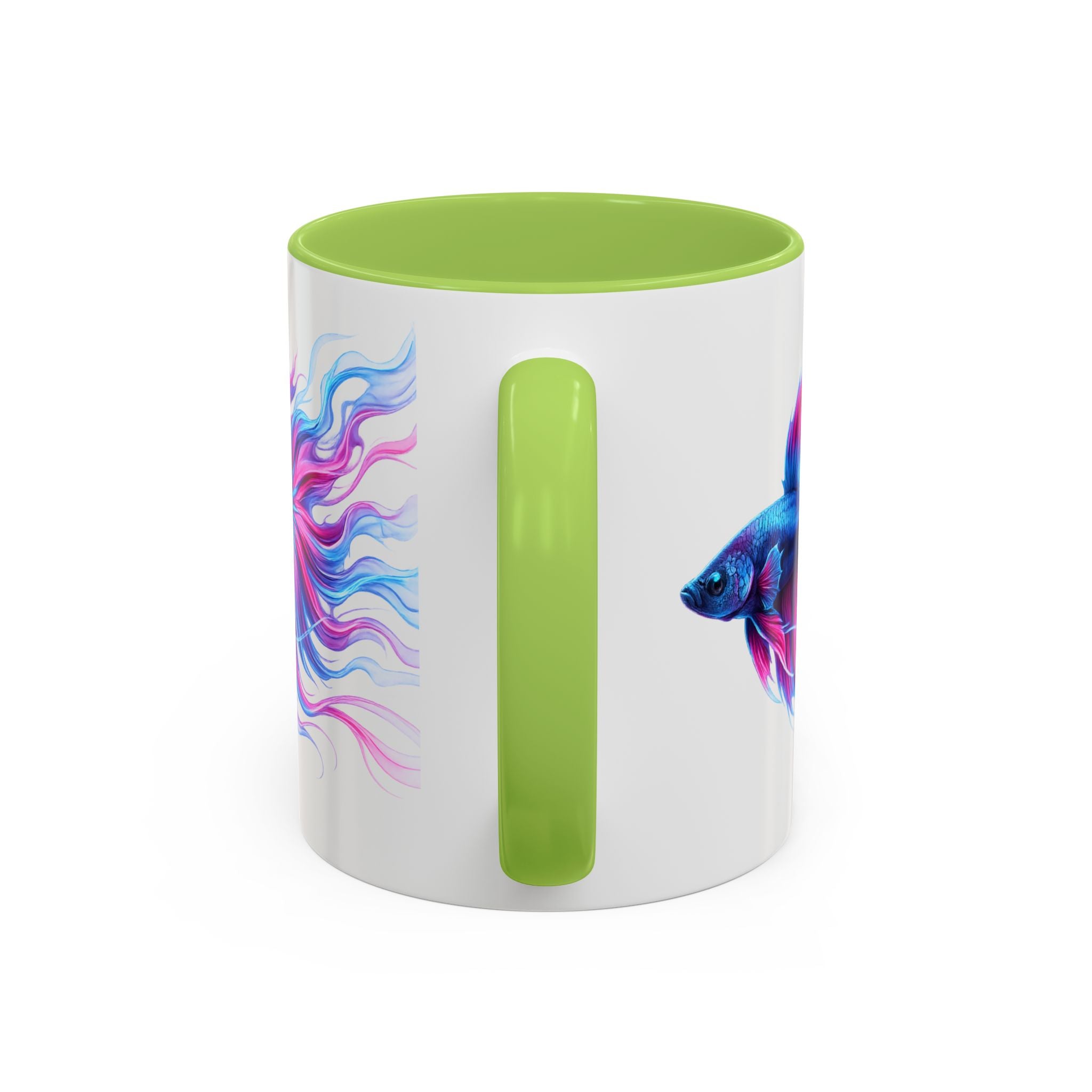 Betta Fish Accent Coffee Mug — Vibrant Neon Betta Design (11/15 oz)
