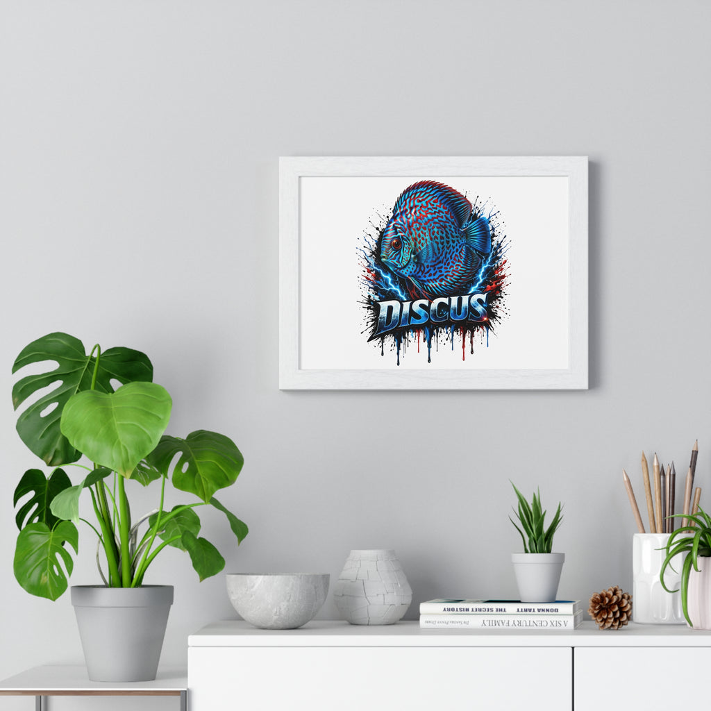 Discus Fish Framed Poster — Colorful Aquarium Artwork
