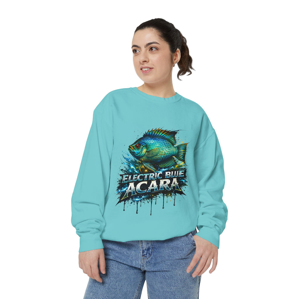 Electric Blue Acara – Garment-Dyed Premium Sweatshirt