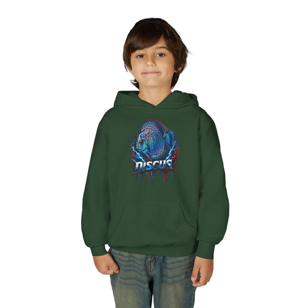 Youth Hoodie — Colorful Discus Fish Graphic Pullover