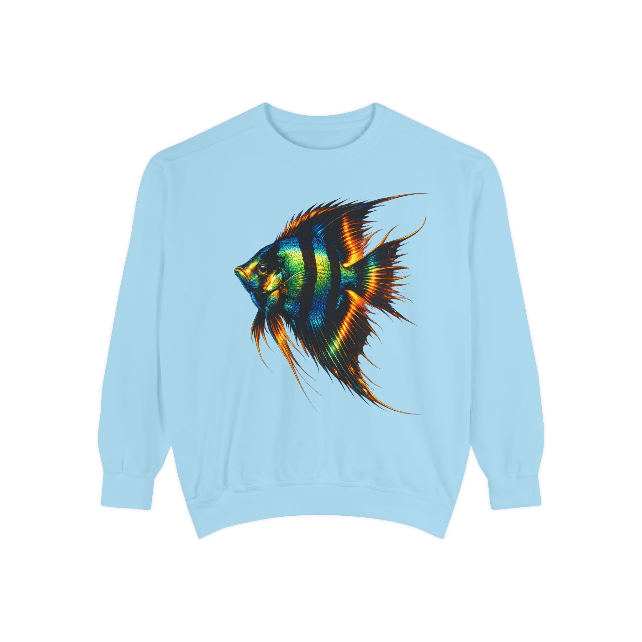Angelfish Art Sweatshirt — Colorful Aquarium Fish Graphic Sweatshirt
