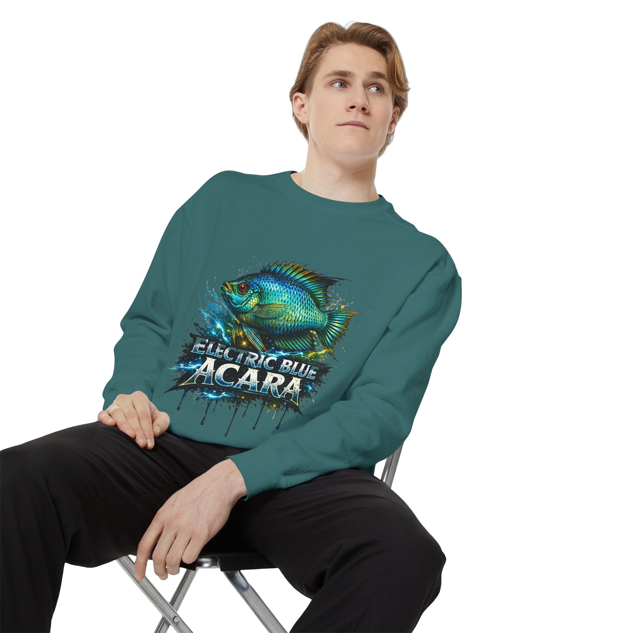 Electric Blue Acara – Garment-Dyed Premium Sweatshirt