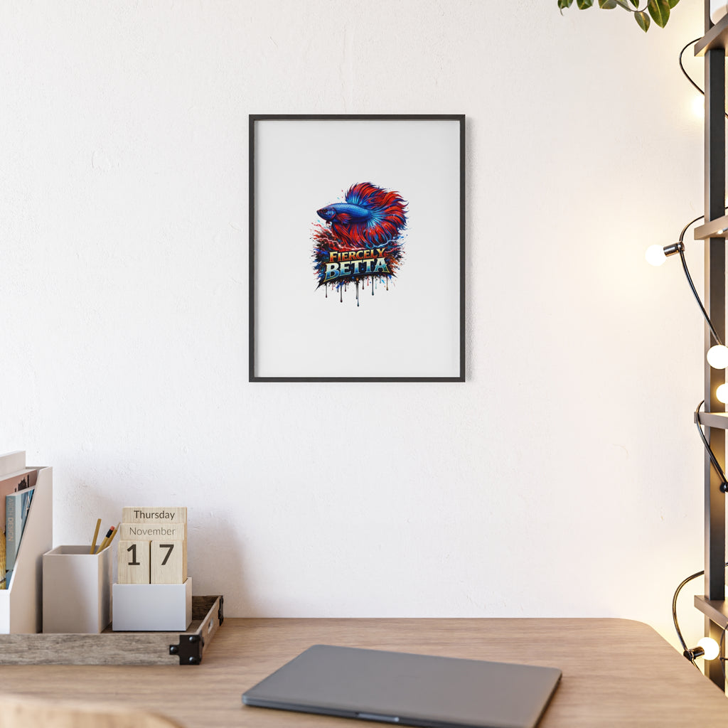 Fiercely Betta Framed Poster — Colorful Betta Fish Wall Art