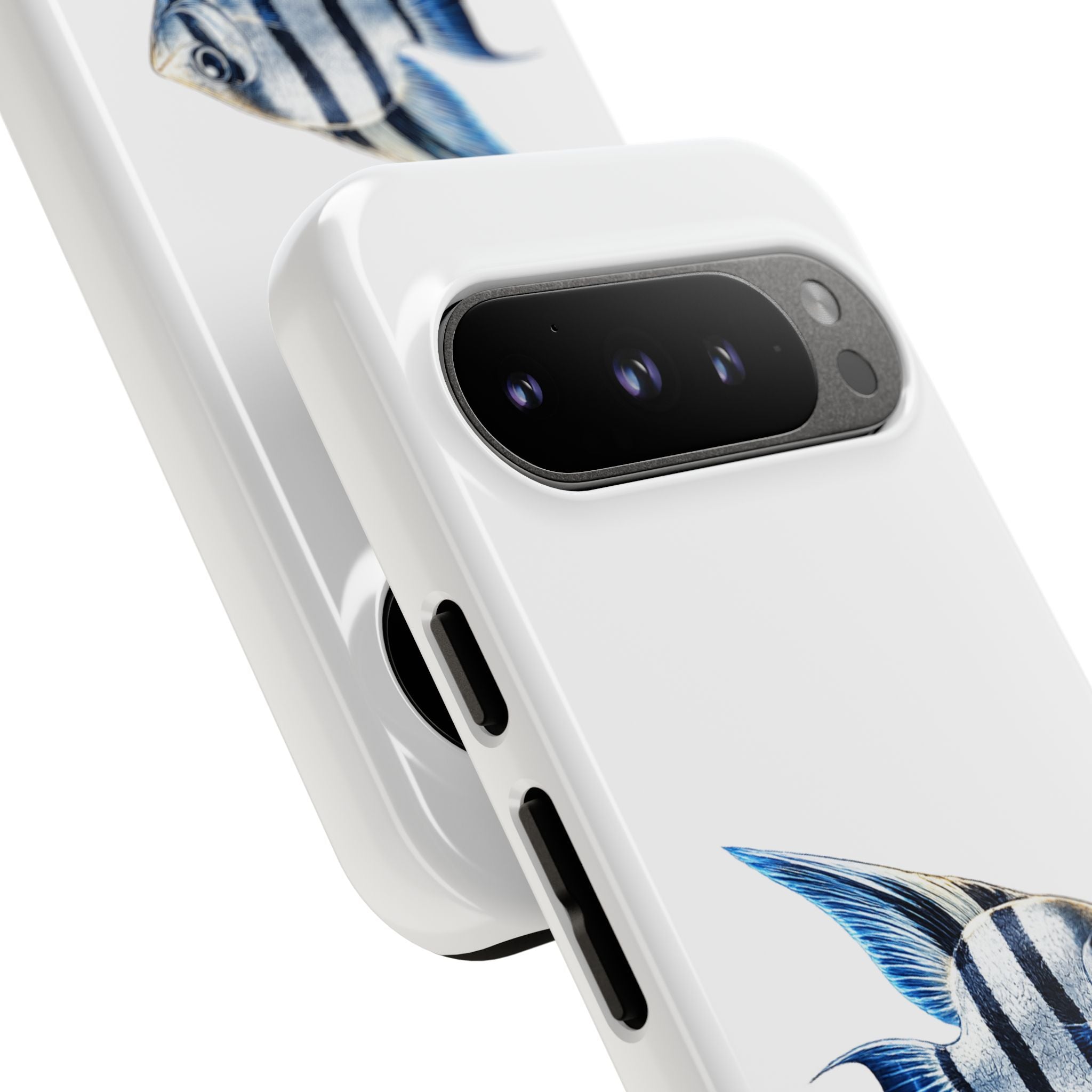 Angelfish Tough Phone Case – Durable Protective Case with Blue Tropical Fish Design