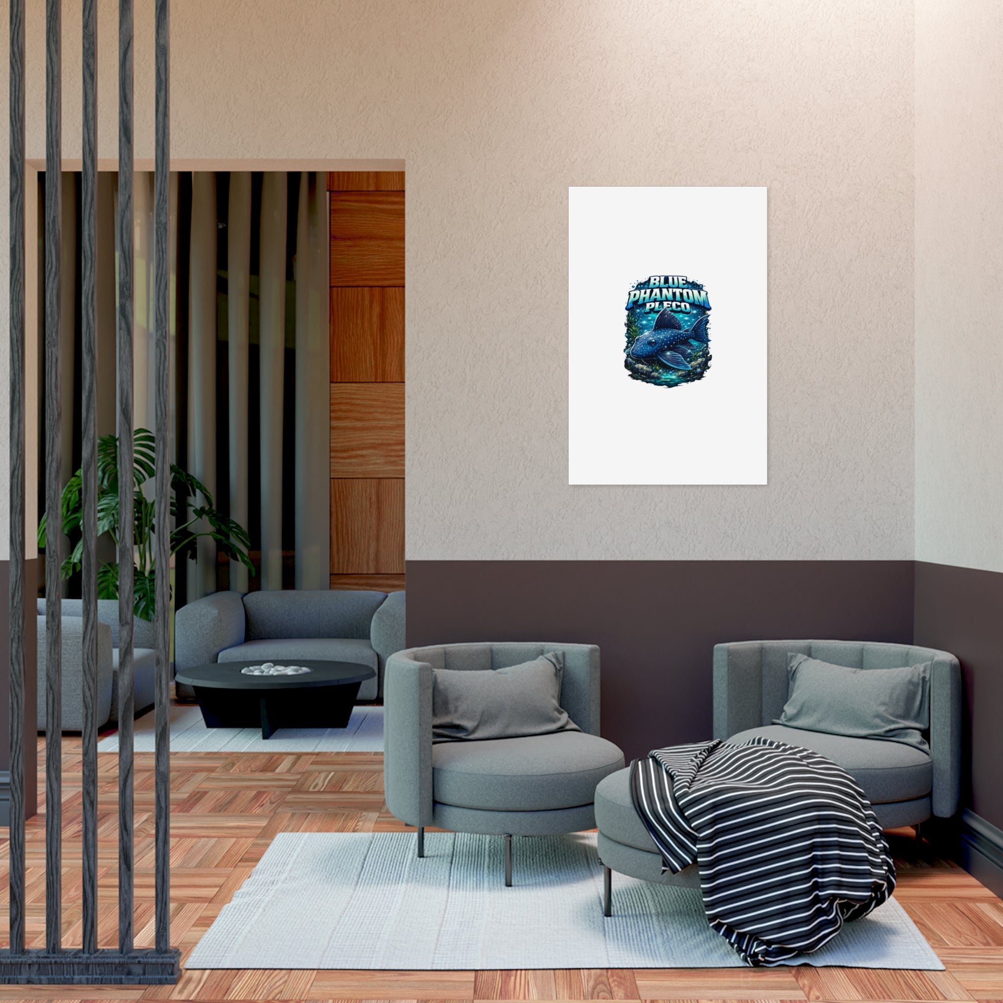 Blue Phantom Pleco L-128 – Premium Uncoated Matte Poster